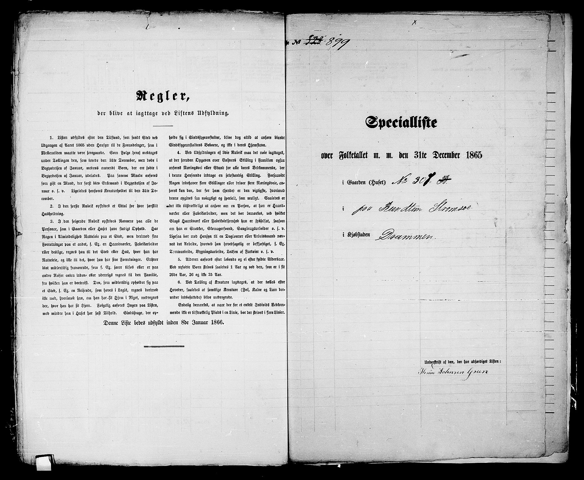 RA, Folketelling 1865 for 0602bP Strømsø prestegjeld i Drammen kjøpstad, 1865, s. 612