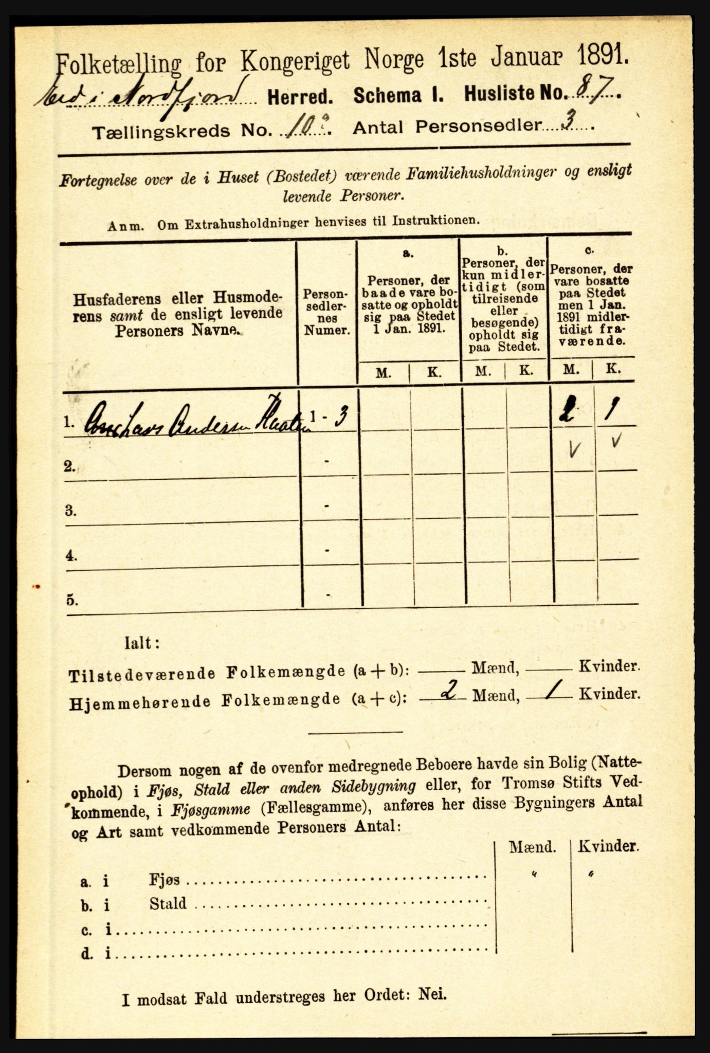 RA, Folketelling 1891 for 1443 Eid herred, 1891, s. 2820