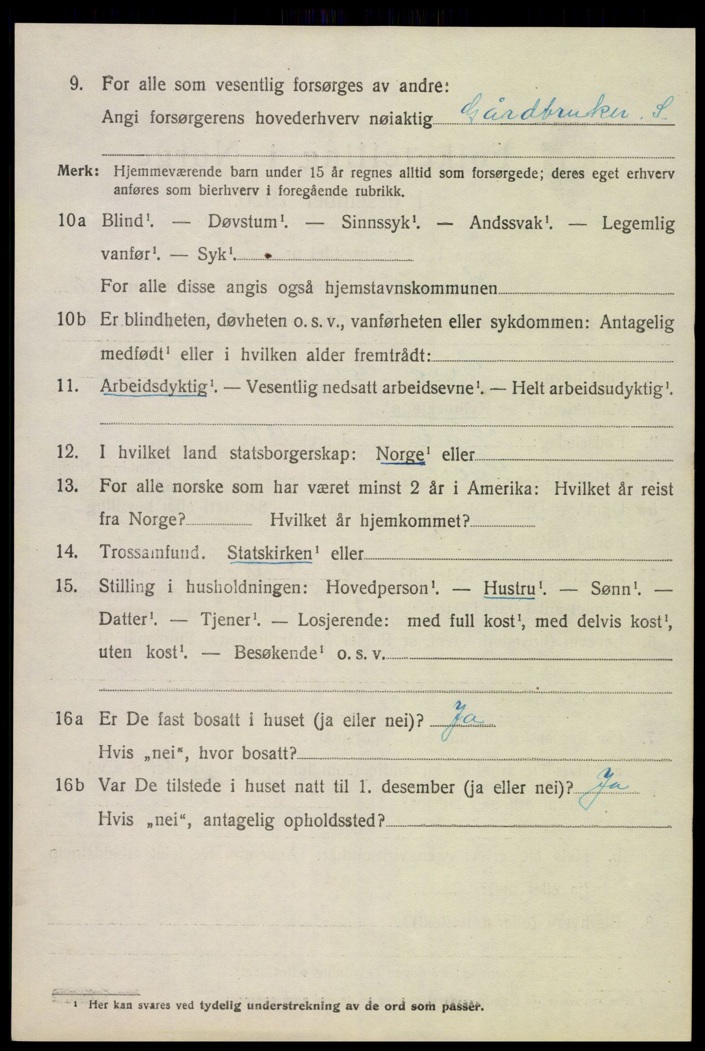 SAK, Folketelling 1920 for 0936 Hornnes herred, 1920, s. 2890