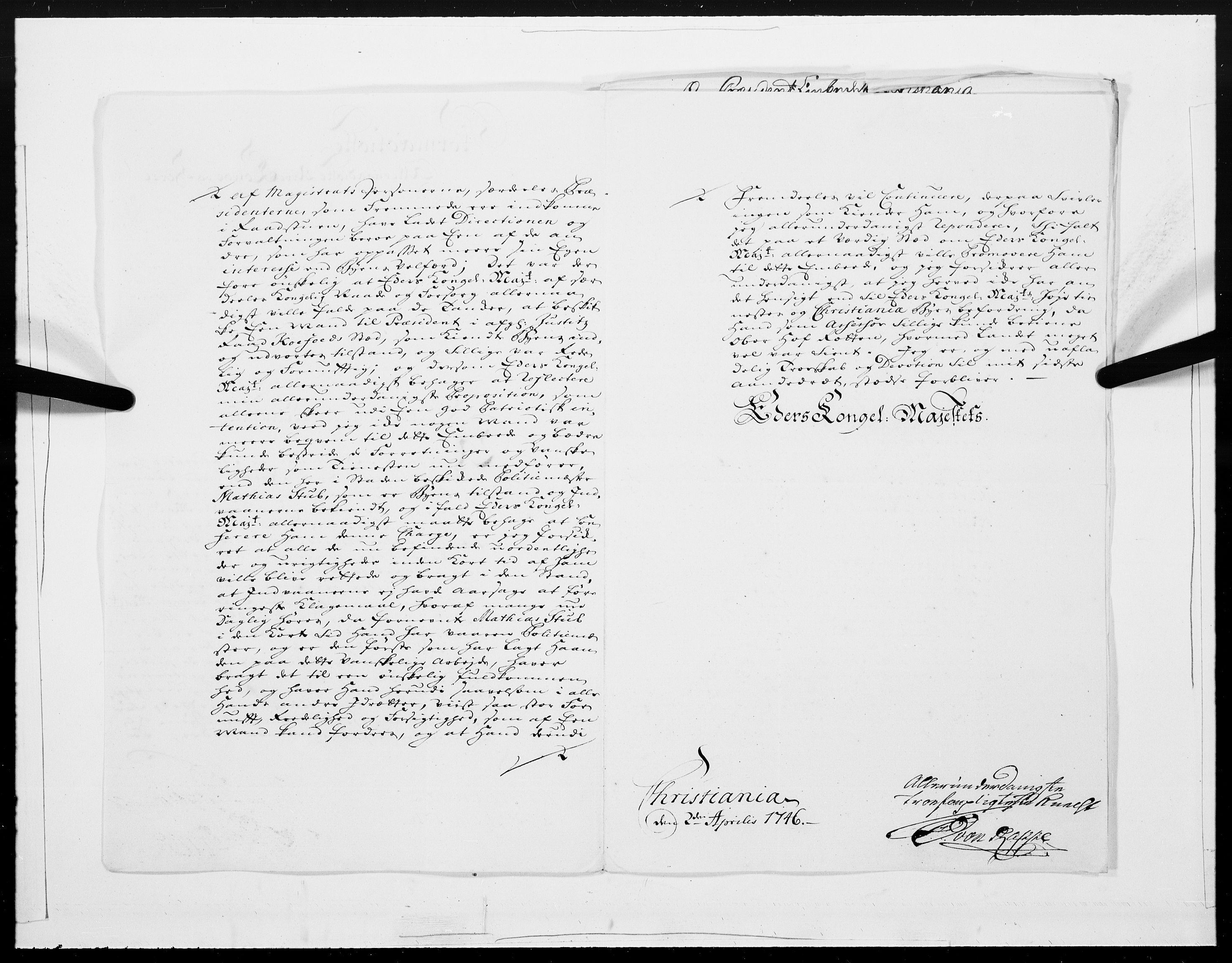 Danske Kanselli 1572-1799, AV/RA-EA-3023/F/Fc/Fcc/Fcca/L0145: Norske innlegg 1572-1799, 1746, s. 97