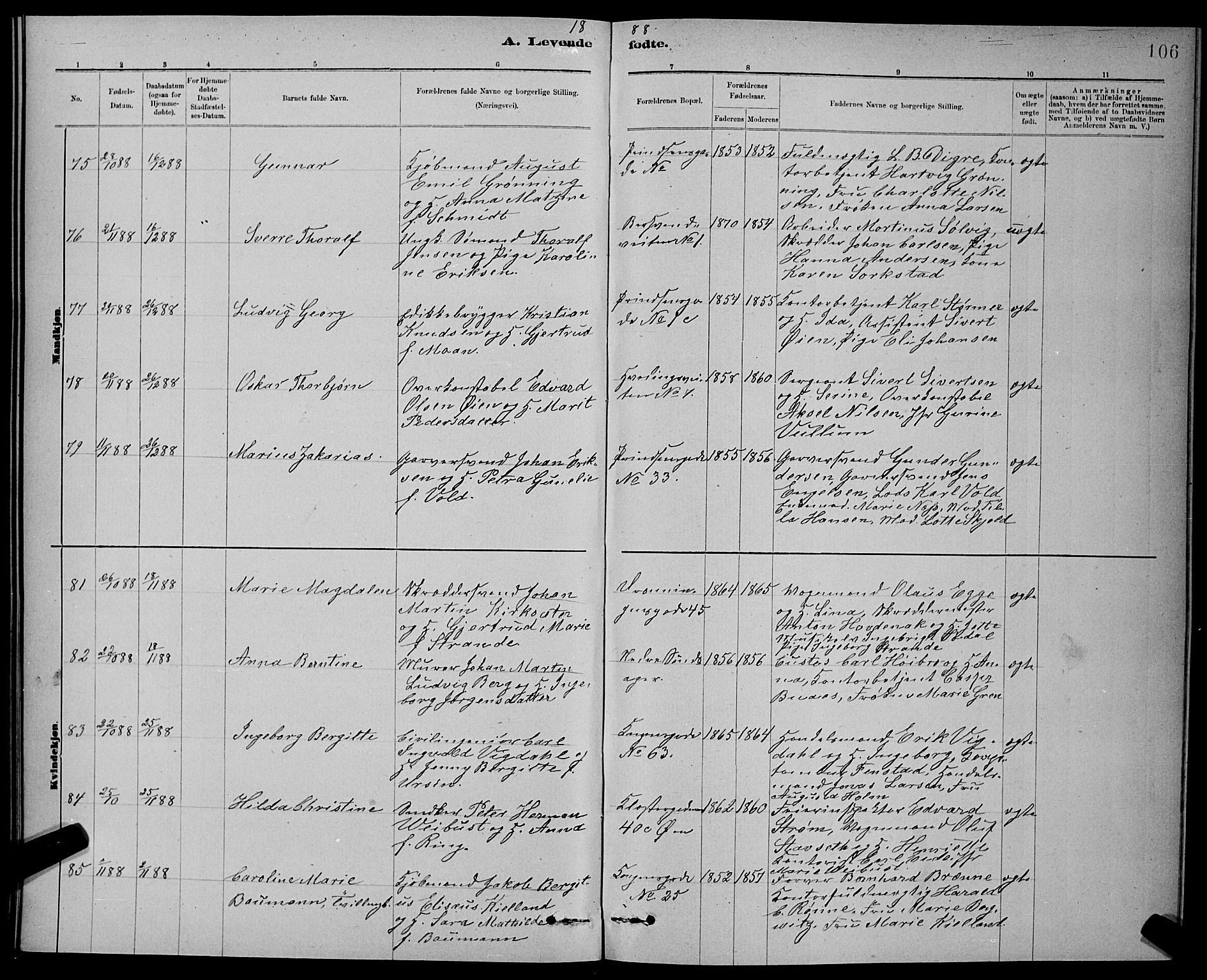 Ministerialprotokoller, klokkerbøker og fødselsregistre - Sør-Trøndelag, SAT/A-1456/601/L0092: Klokkerbok nr. 601C10, 1884-1897, s. 106