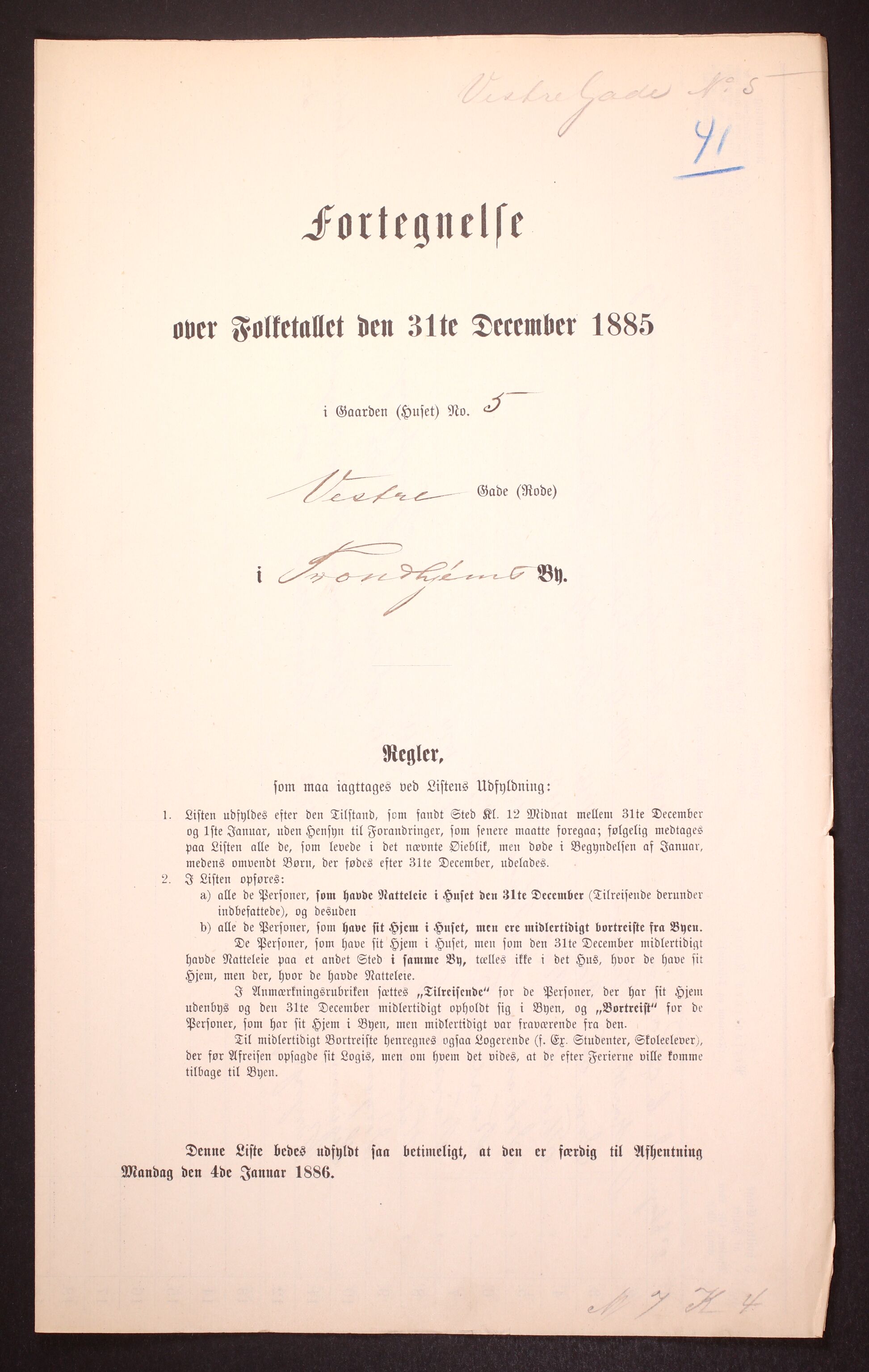 SAT, Folketelling 1885 for 1601 Trondheim kjøpstad, 1885, s. 76