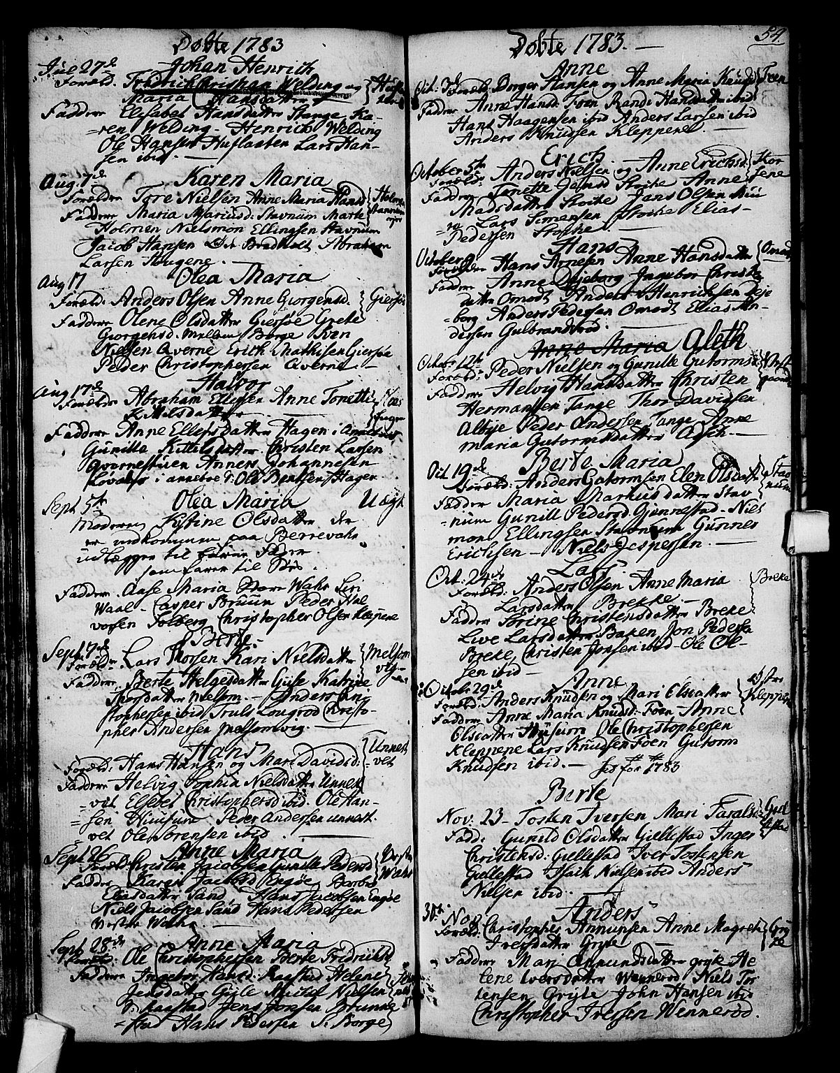 Stokke kirkebøker, AV/SAKO-A-320/F/Fa/L0003: Ministerialbok nr. I 3, 1771-1803, s. 54
