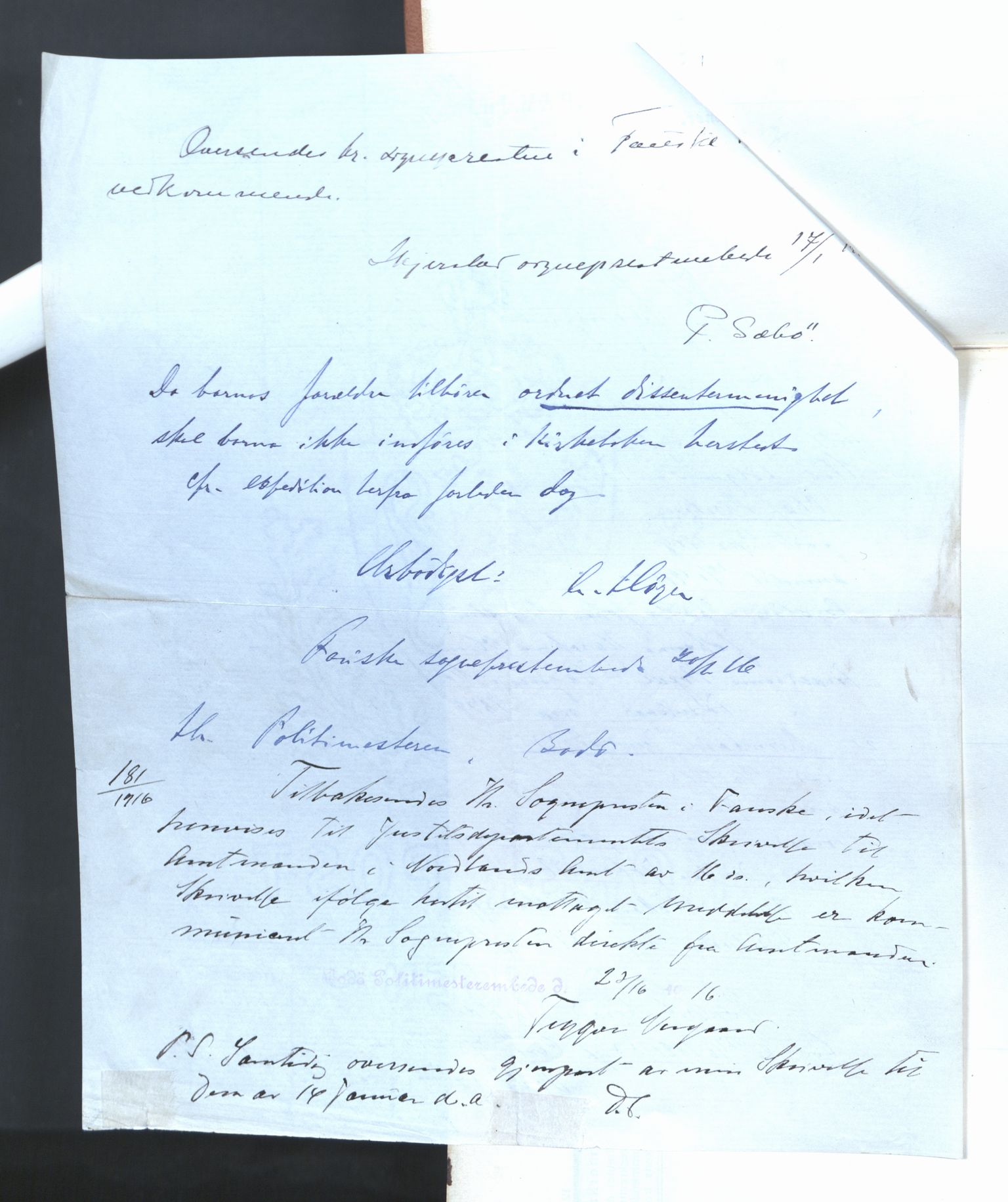 Ministerialprotokoller, klokkerbøker og fødselsregistre - Nordland, AV/SAT-A-1459/849/L0698: Ministerialbok nr. 849A09, 1911-1924
