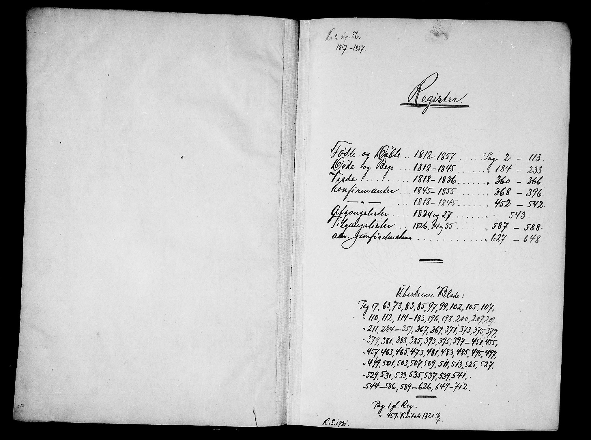 Kristiania tukthusprest Kirkebøker, SAO/A-10881/G/Ga/L0001: Klokkerbok nr. 1, 1818-1857