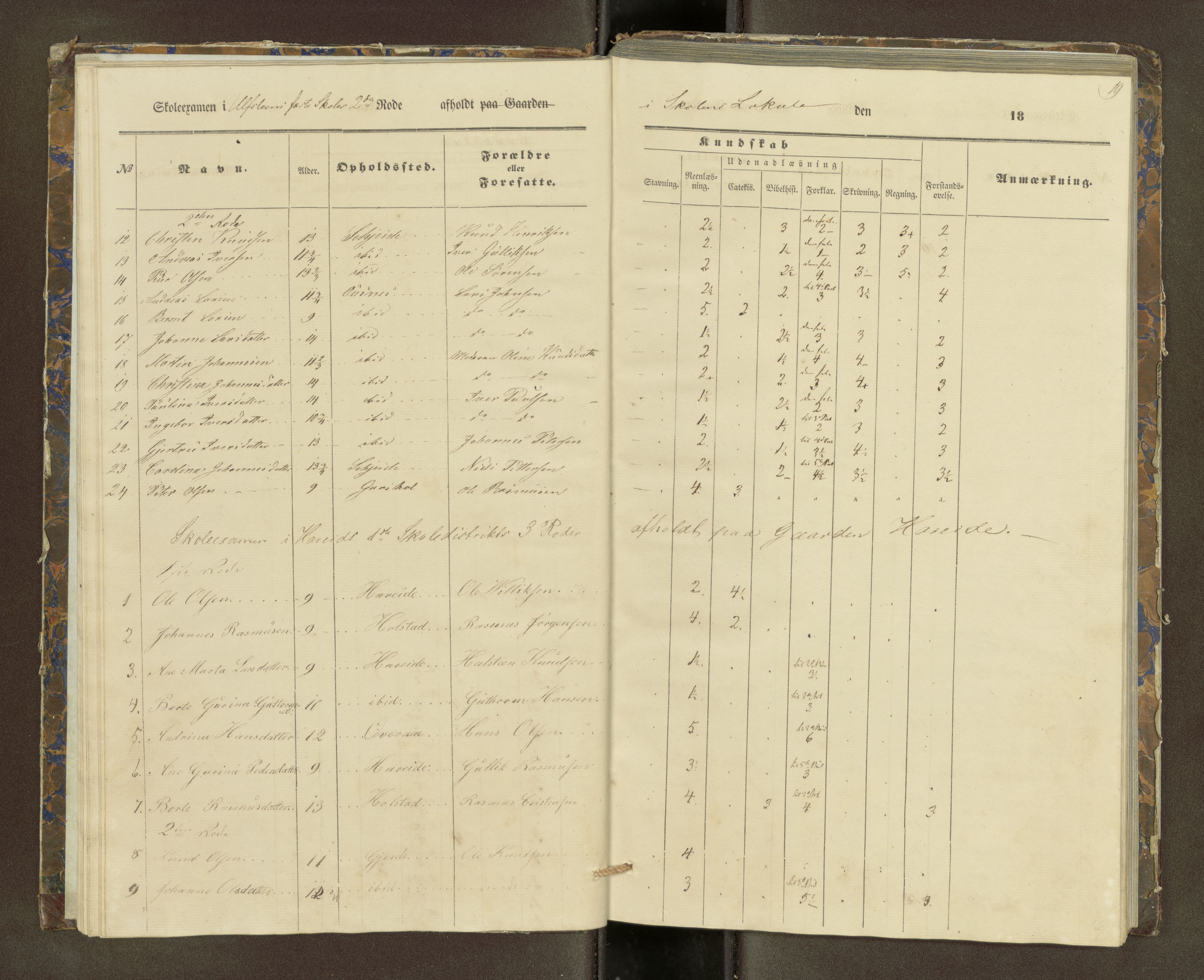 Ulstein sokneprestkontor, AV/SAT-A-1005/1/III/III2/III2f/L0001: Skoleeksamensprotokoll, 1850-1861, s. 19