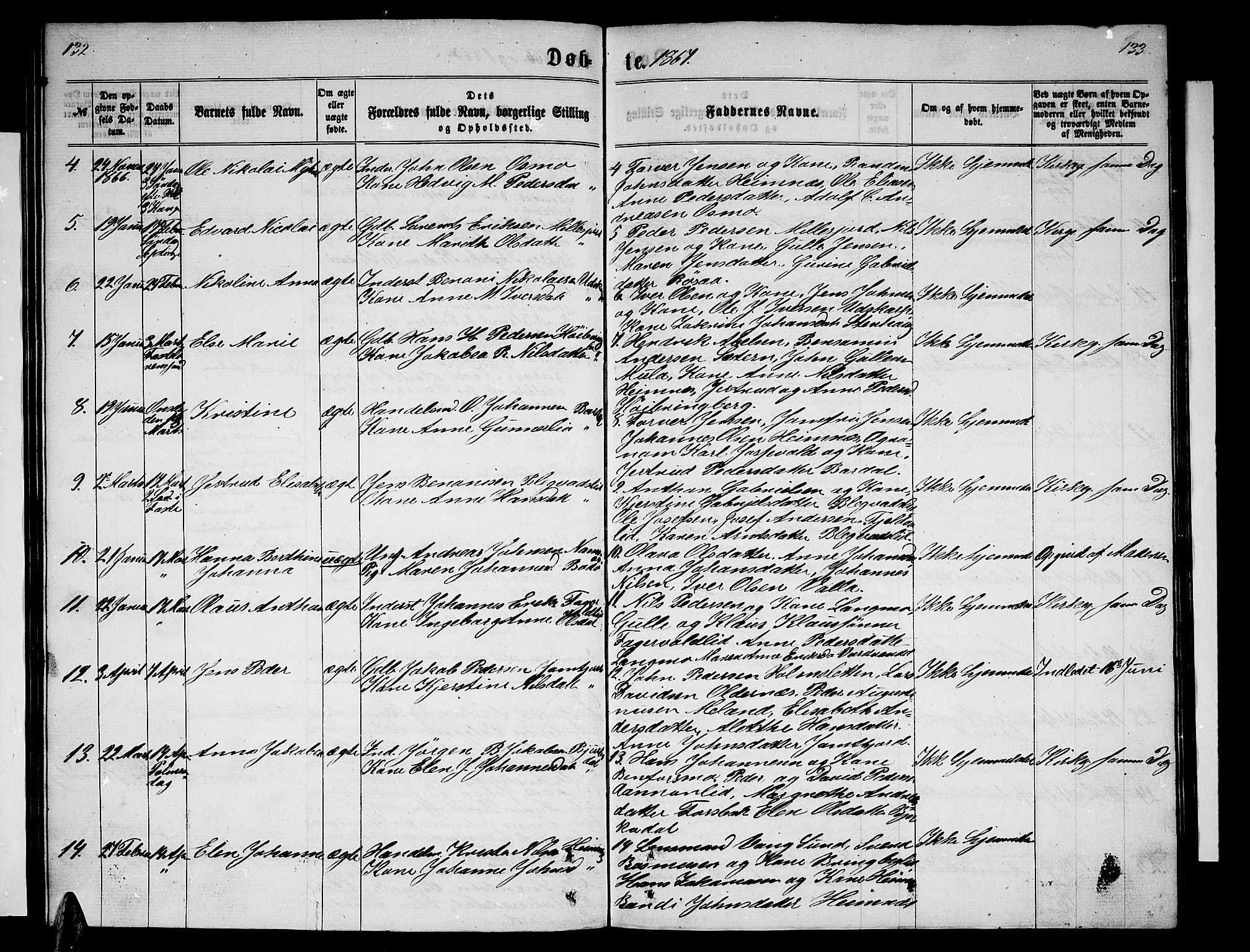 Ministerialprotokoller, klokkerbøker og fødselsregistre - Nordland, AV/SAT-A-1459/825/L0365: Klokkerbok nr. 825C02, 1858-1873, s. 132-133