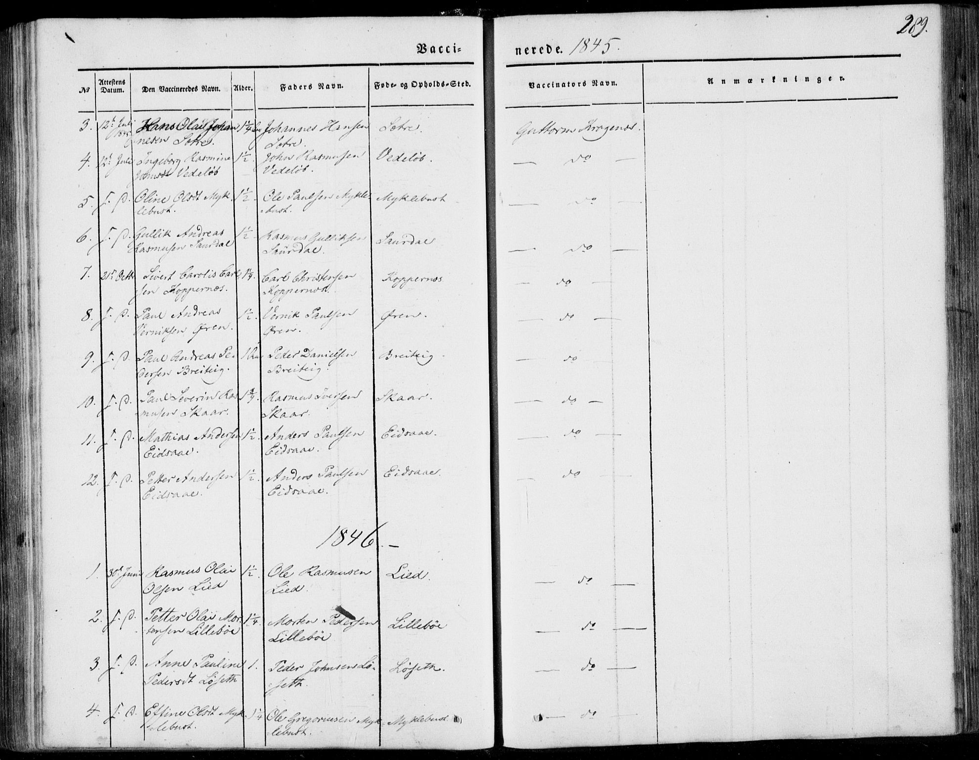 Ministerialprotokoller, klokkerbøker og fødselsregistre - Møre og Romsdal, AV/SAT-A-1454/502/L0023: Ministerialbok nr. 502A01, 1844-1873, s. 289