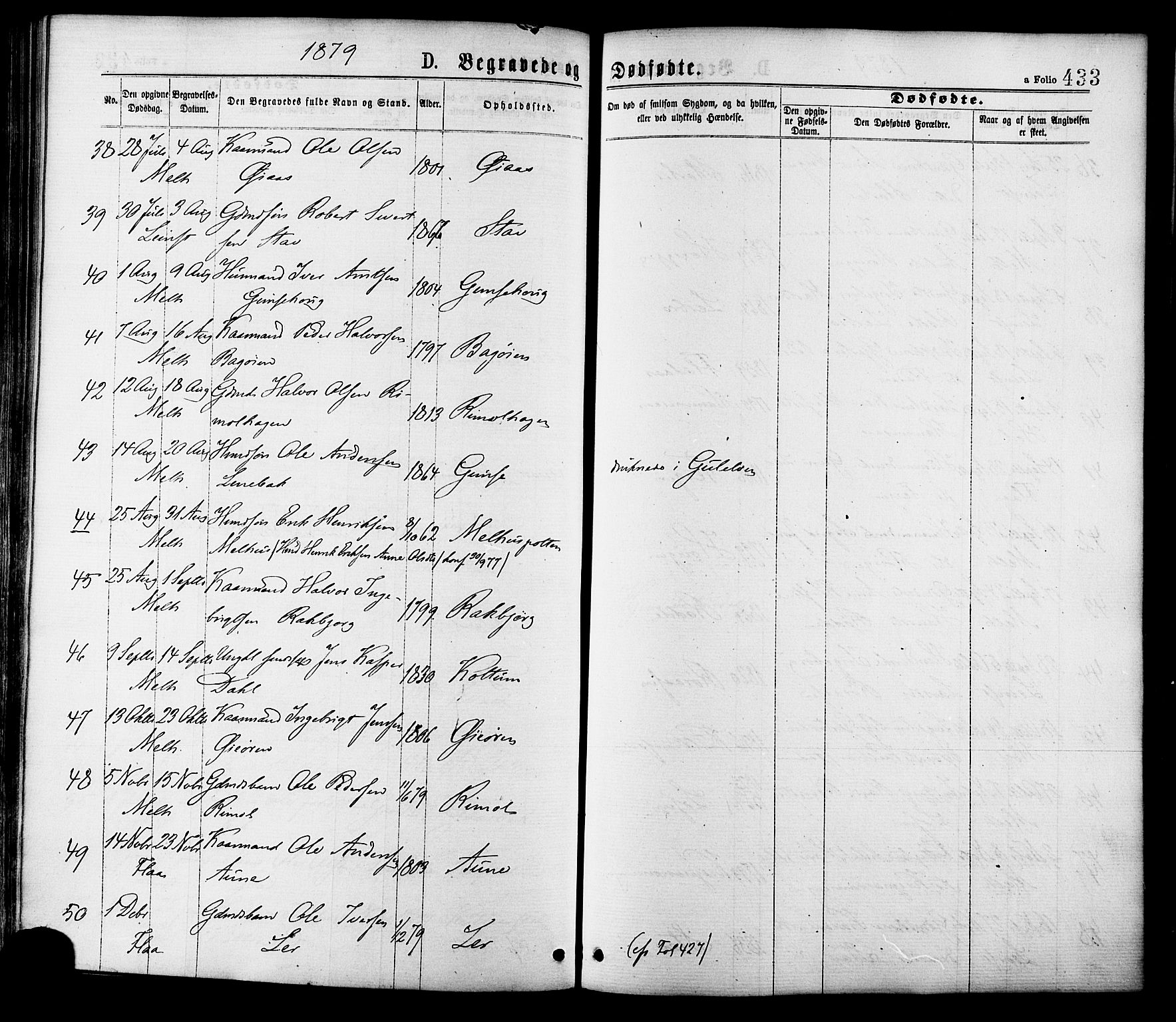 Ministerialprotokoller, klokkerbøker og fødselsregistre - Sør-Trøndelag, SAT/A-1456/691/L1079: Ministerialbok nr. 691A11, 1873-1886, s. 433
