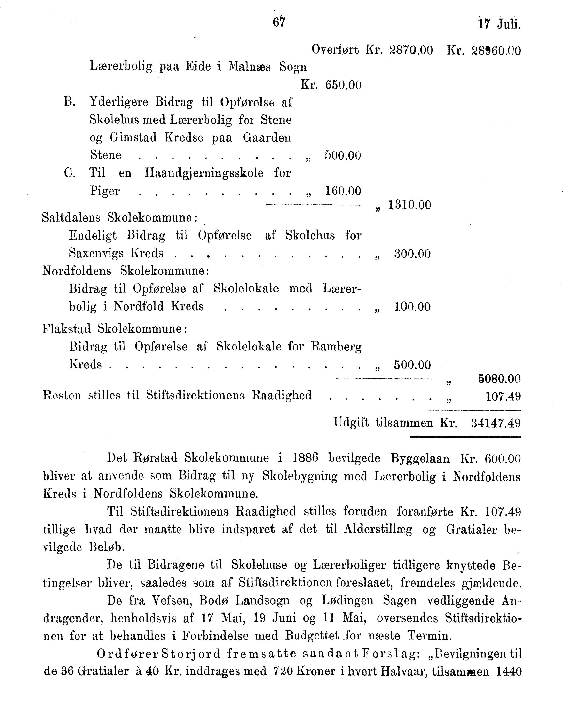 Nordland Fylkeskommune. Fylkestinget, AIN/NFK-17/176/A/Ac/L0015: Fylkestingsforhandlinger 1886-1890, 1886-1890