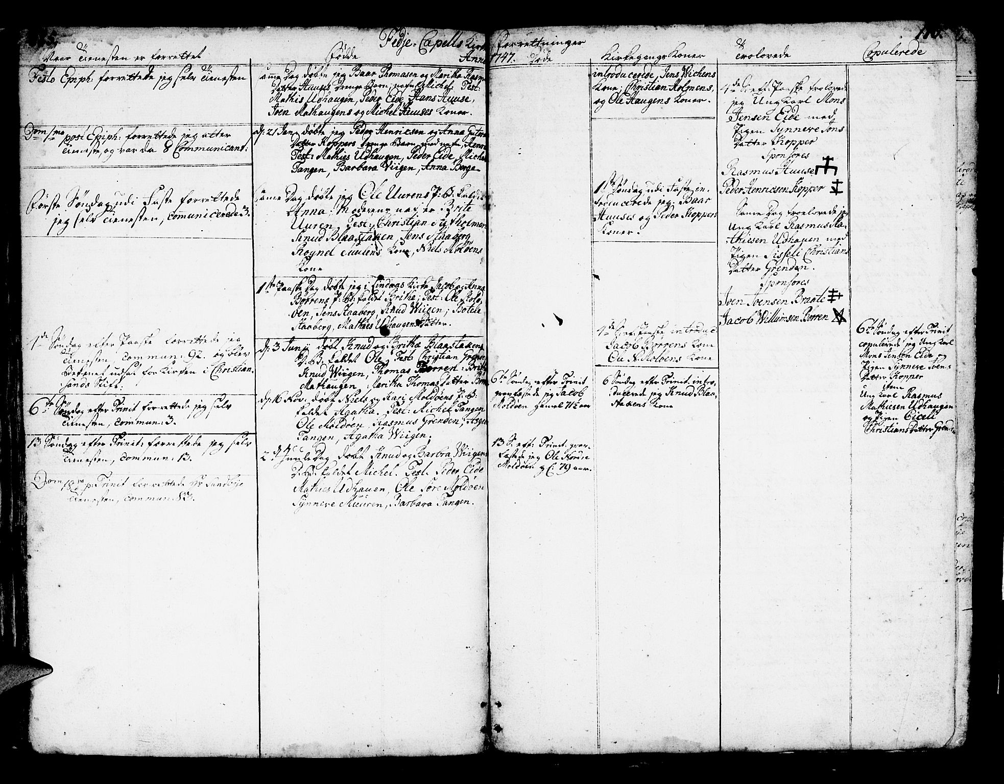 Lindås Sokneprestembete, SAB/A-76701/H/Haa: Ministerialbok nr. A 2, 1740-1748, s. 115-116