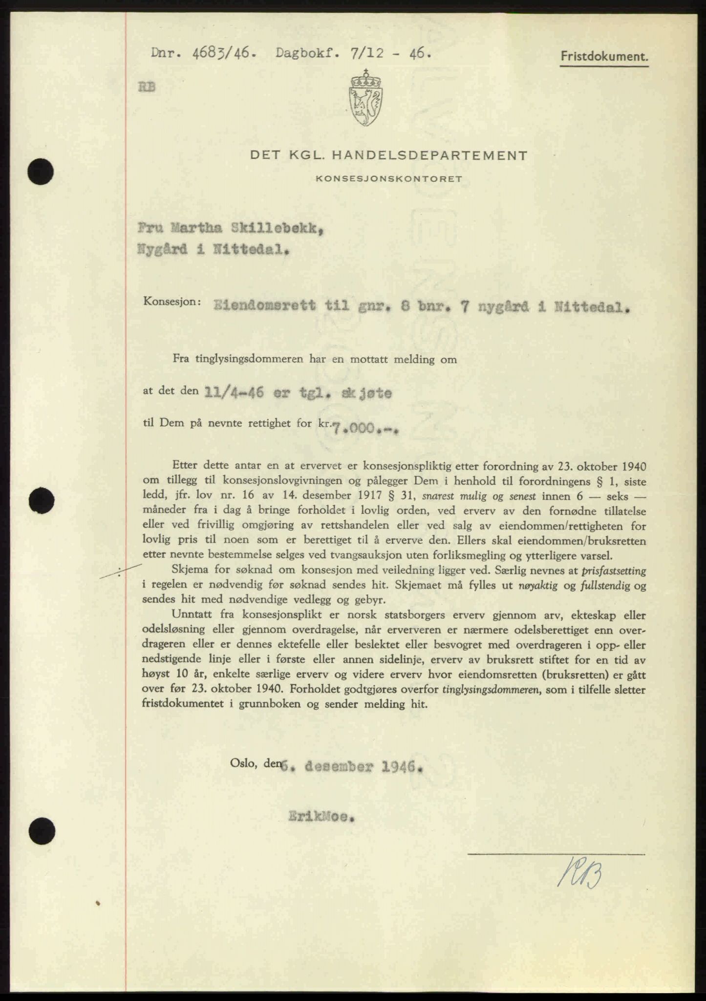 Nedre Romerike sorenskriveri, AV/SAO-A-10469/G/Gb/Gbd/L0017: Pantebok nr. 17, 1946-1946, Dagboknr: 4683/1946