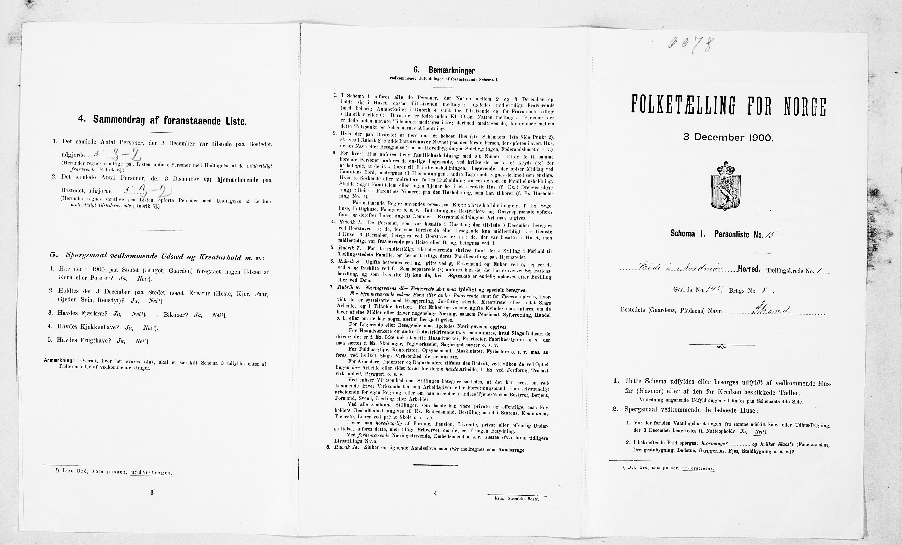 SAT, Folketelling 1900 for 1551 Eide herred, 1900, s. 42