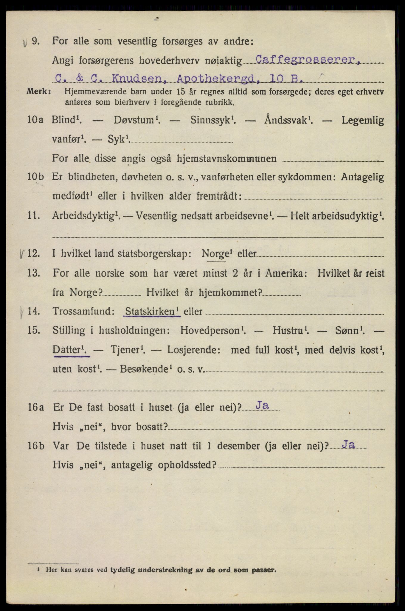 SAO, Folketelling 1920 for 0301 Kristiania kjøpstad, 1920, s. 396522