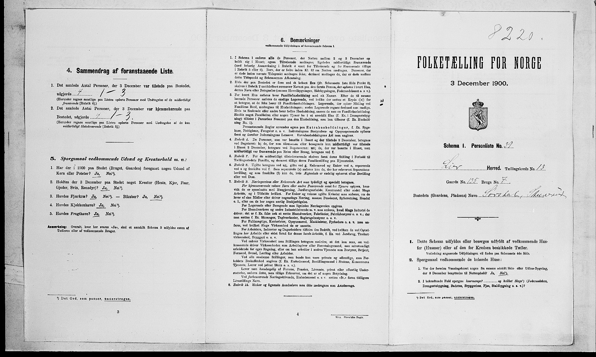 RA, Folketelling 1900 for 0626 Lier herred, 1900, s. 2187