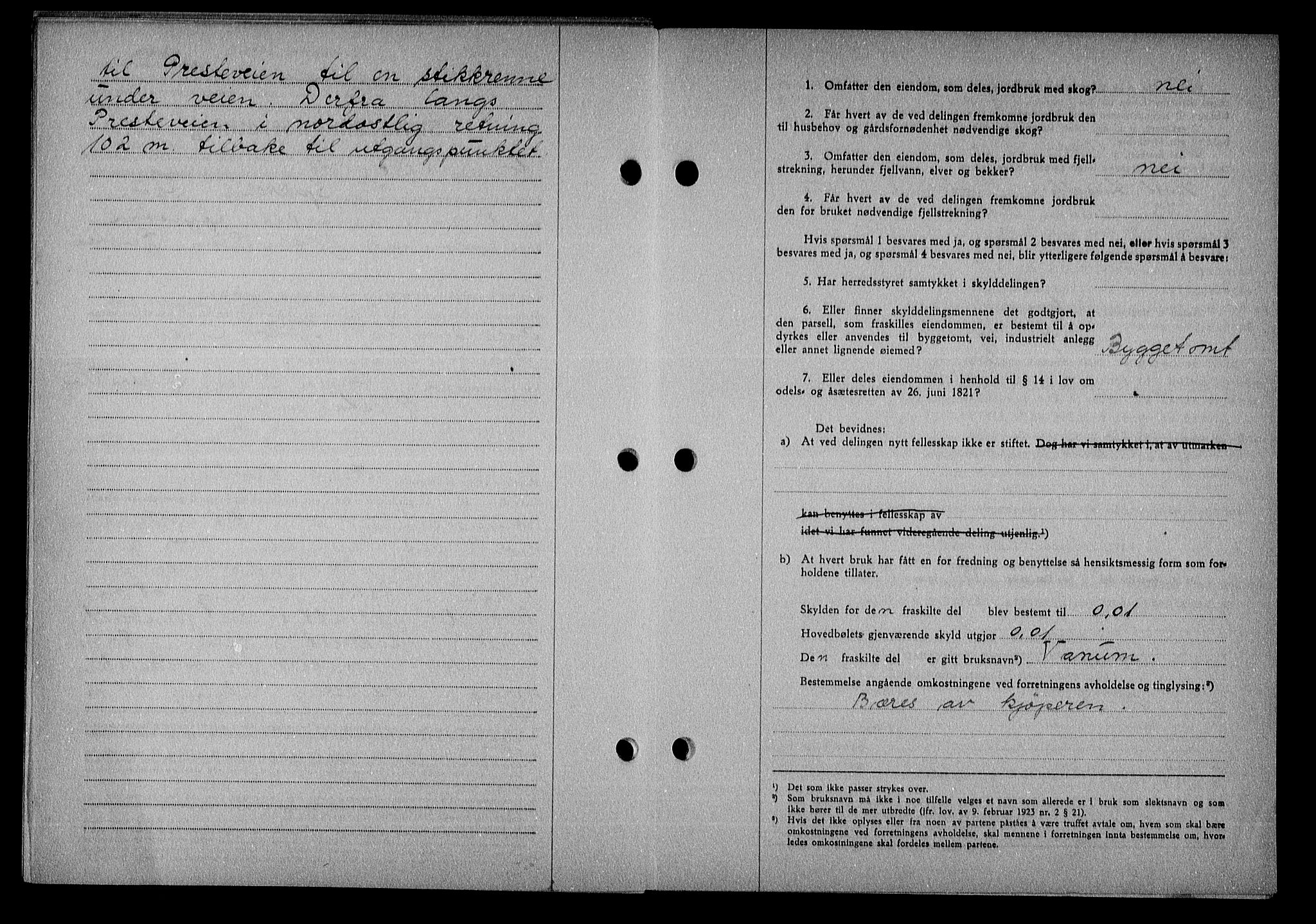 Nedenes sorenskriveri, SAK/1221-0006/G/Gb/Gba/L0051: Pantebok nr. A-V, 1943-1944, Dagboknr: 1110/1943