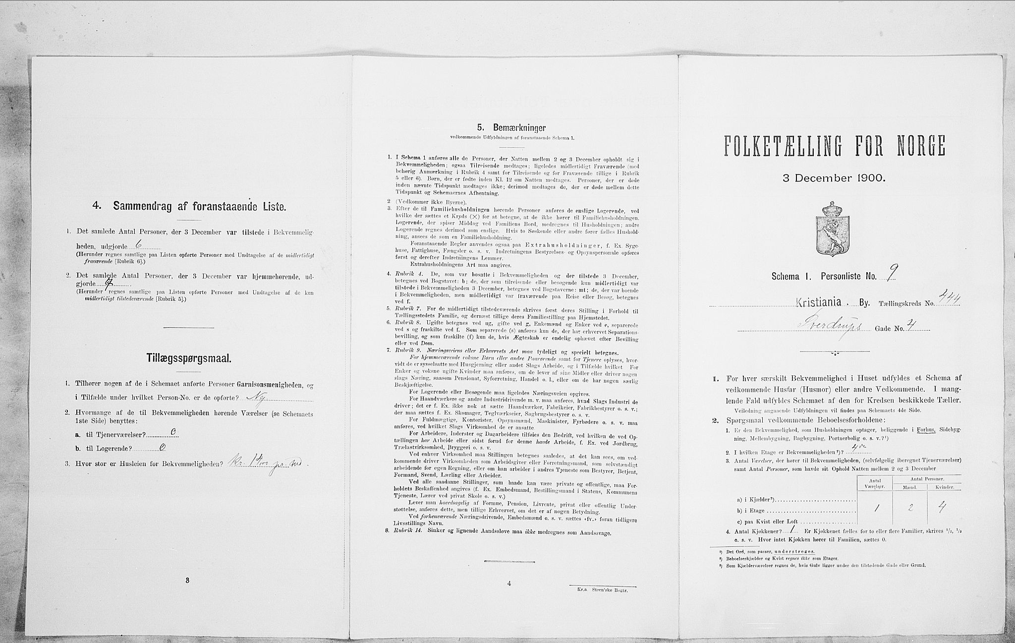SAO, Folketelling 1900 for 0301 Kristiania kjøpstad, 1900, s. 93894