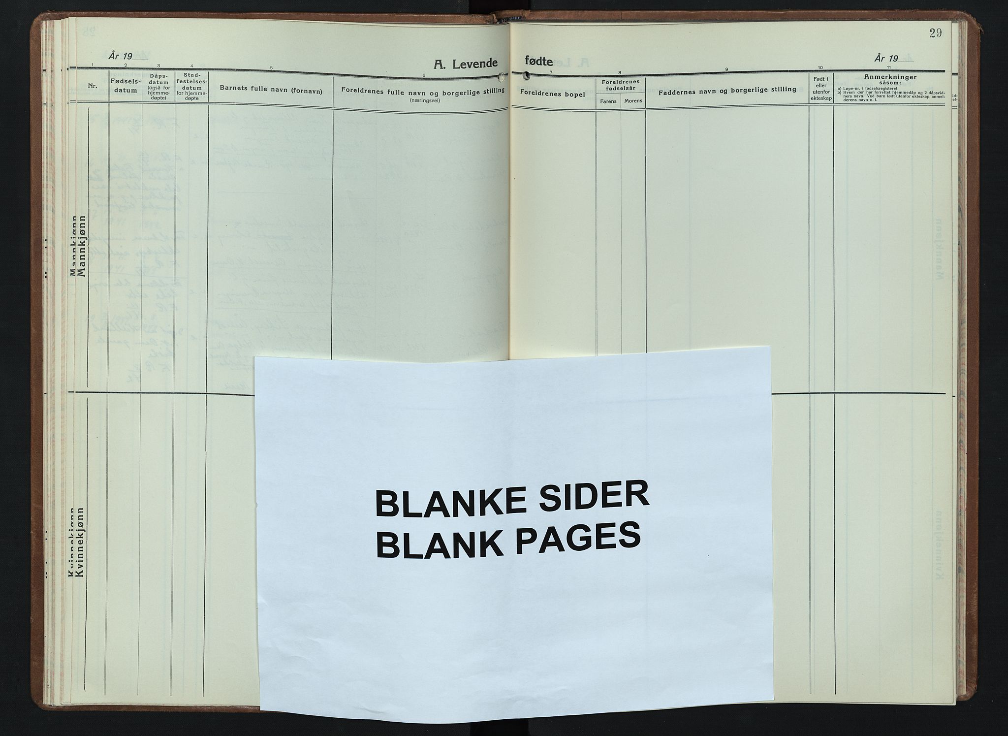 Åmot prestekontor, Hedmark, AV/SAH-PREST-056/H/Ha/Hab/L0007: Klokkerbok nr. 7, 1937-1949, s. 29