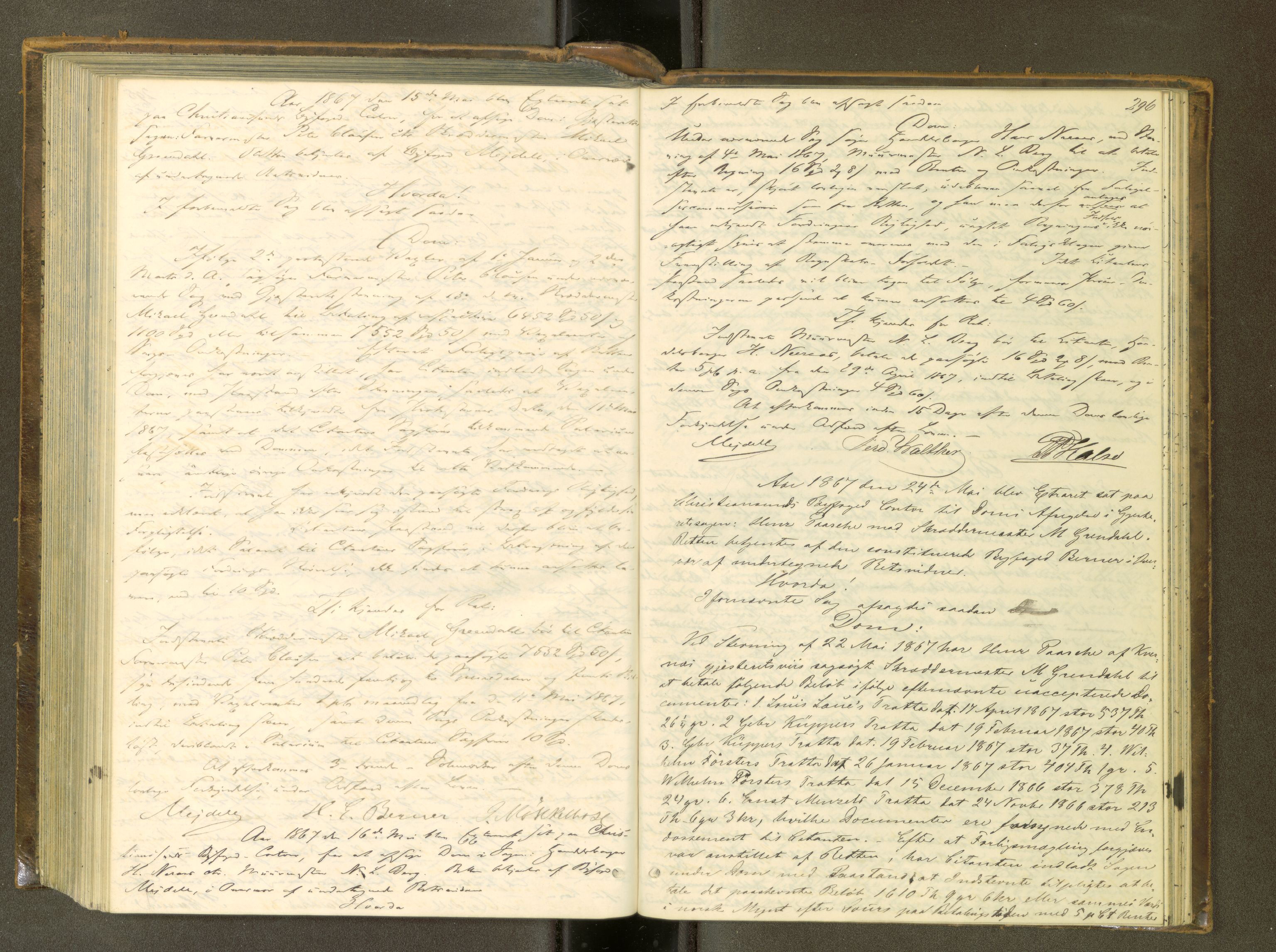 Kristiansund byfogd, AV/SAT-A-4587/A/04/L0003: Domprotokoll. Aut. 08.10.1861, 1861-1868, s. 295b-296a