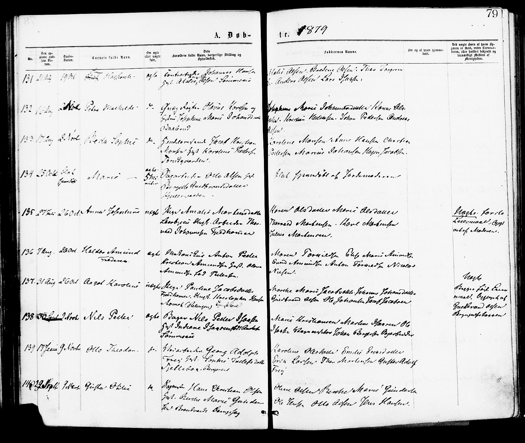 Skedsmo prestekontor Kirkebøker, AV/SAO-A-10033a/F/Fa/L0012: Ministerialbok nr. I 12, 1876-1883, s. 79