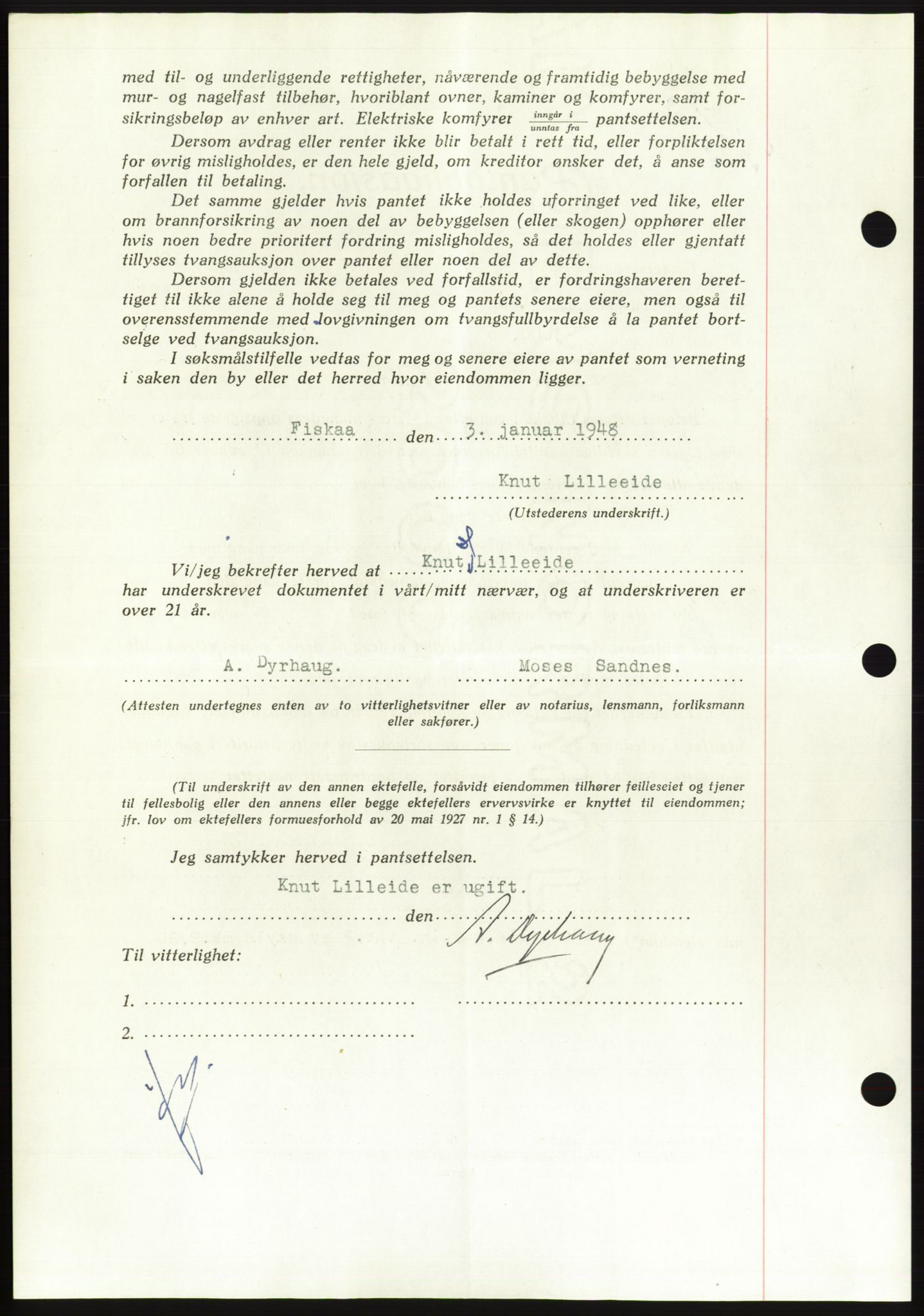 Søre Sunnmøre sorenskriveri, AV/SAT-A-4122/1/2/2C/L0115: Pantebok nr. 3B, 1947-1948, Dagboknr: 112/1948