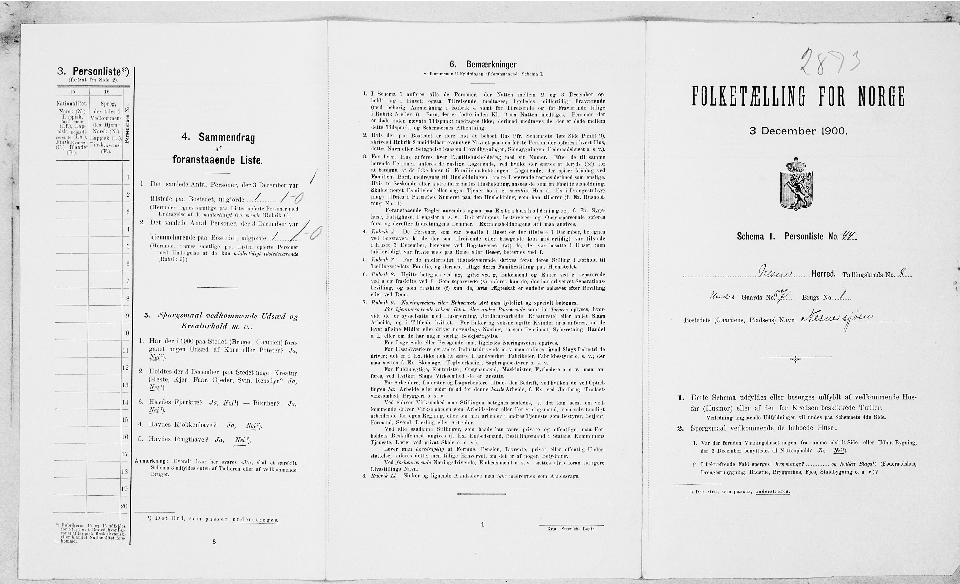 SAT, Folketelling 1900 for 1828 Nesna herred, 1900, s. 758