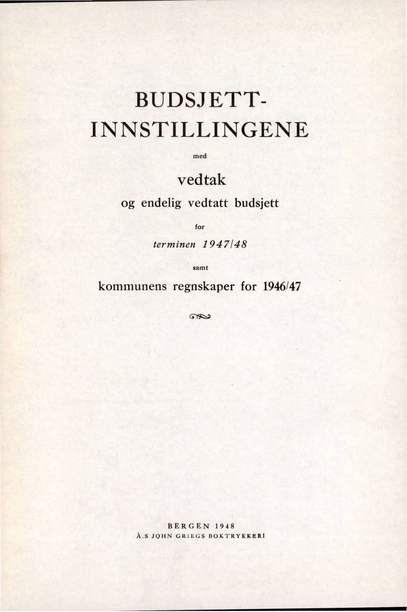 Bergen kommune. Formannskapet, BBA/A-0003/Ad/L0155: Bergens Kommuneforhandlinger, bind II, 1947