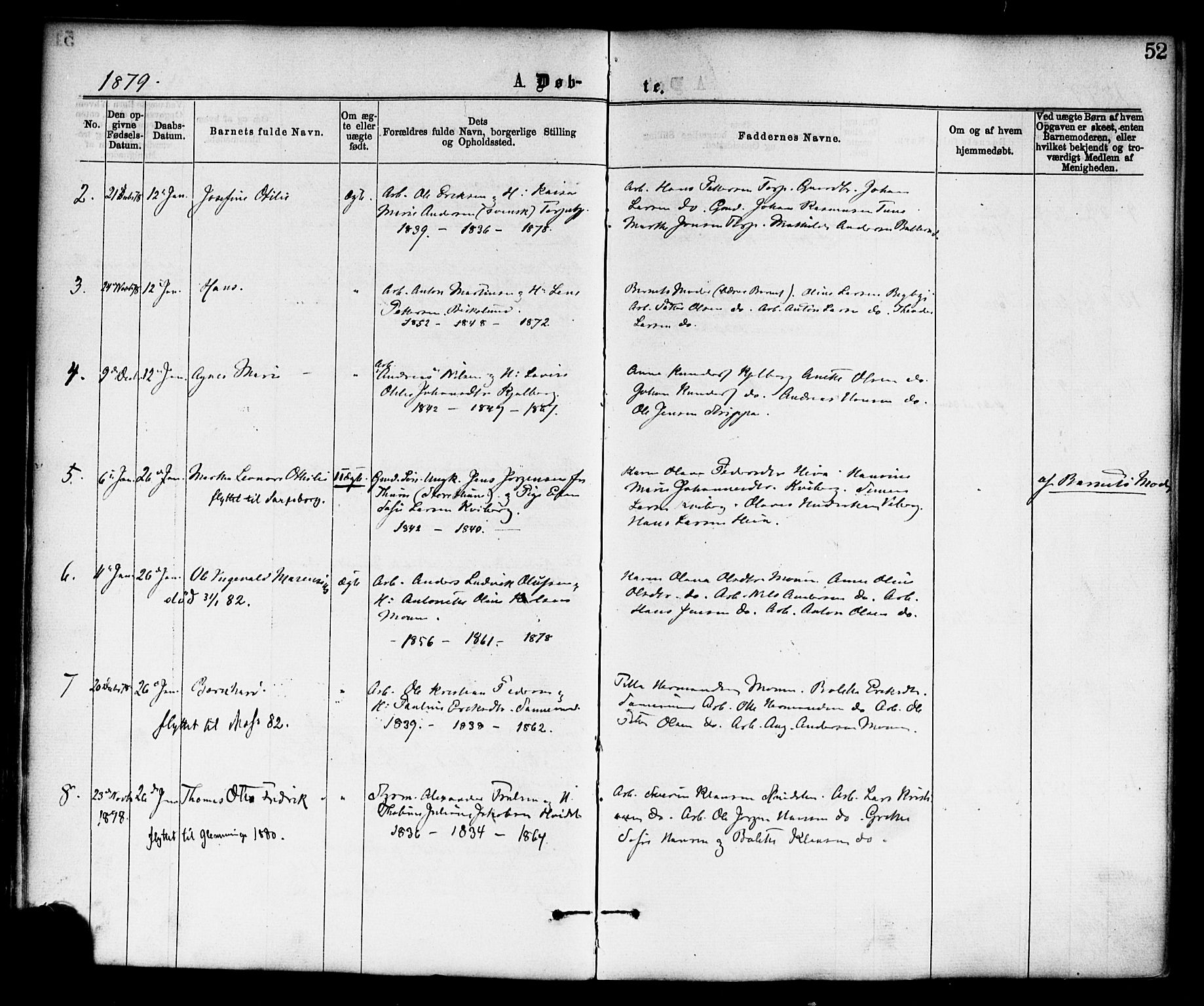 Borge prestekontor Kirkebøker, AV/SAO-A-10903/F/Fa/L0007: Ministerialbok nr. I 7, 1875-1886, s. 52