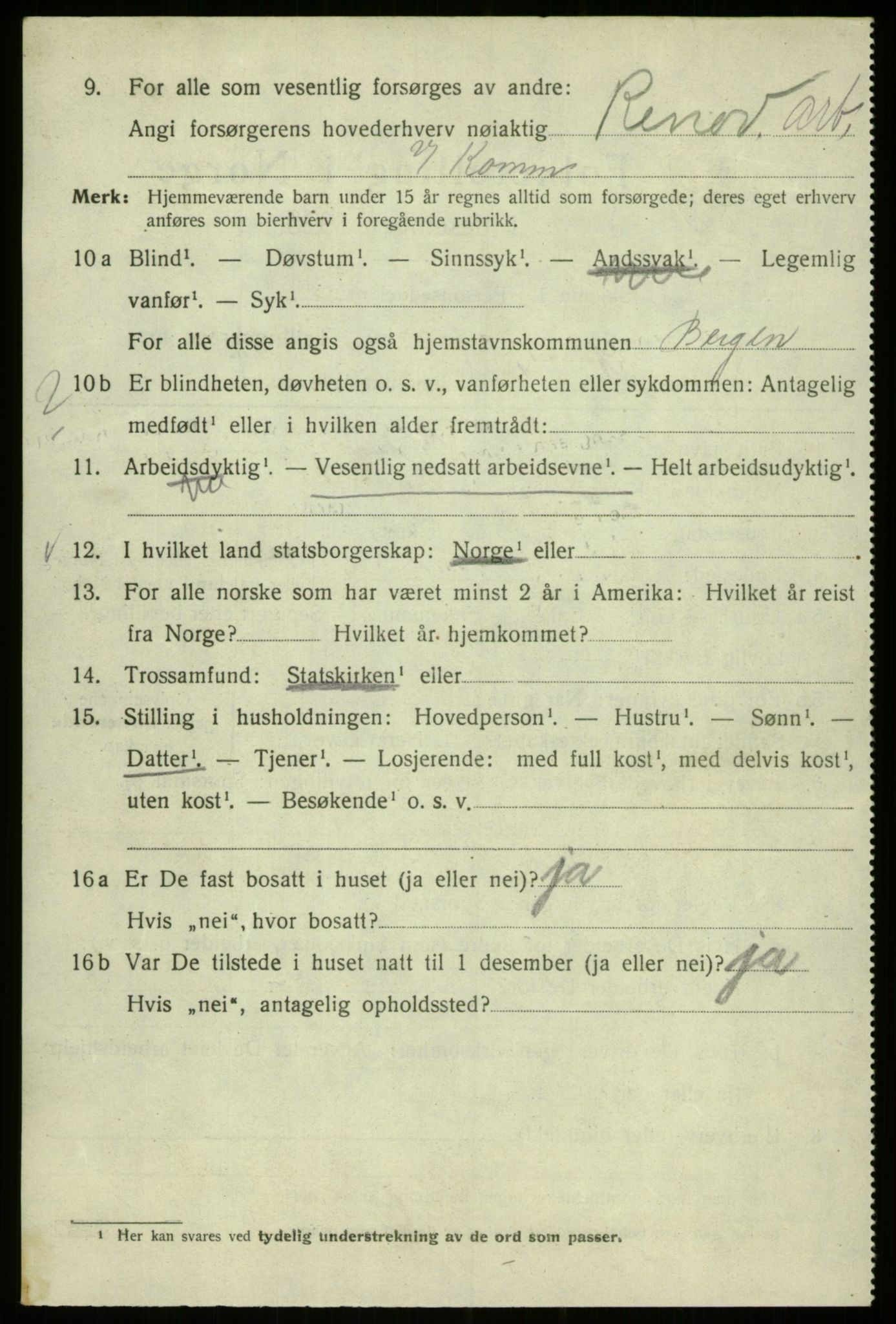 SAB, Folketelling 1920 for 1301 Bergen kjøpstad, 1920, s. 133058