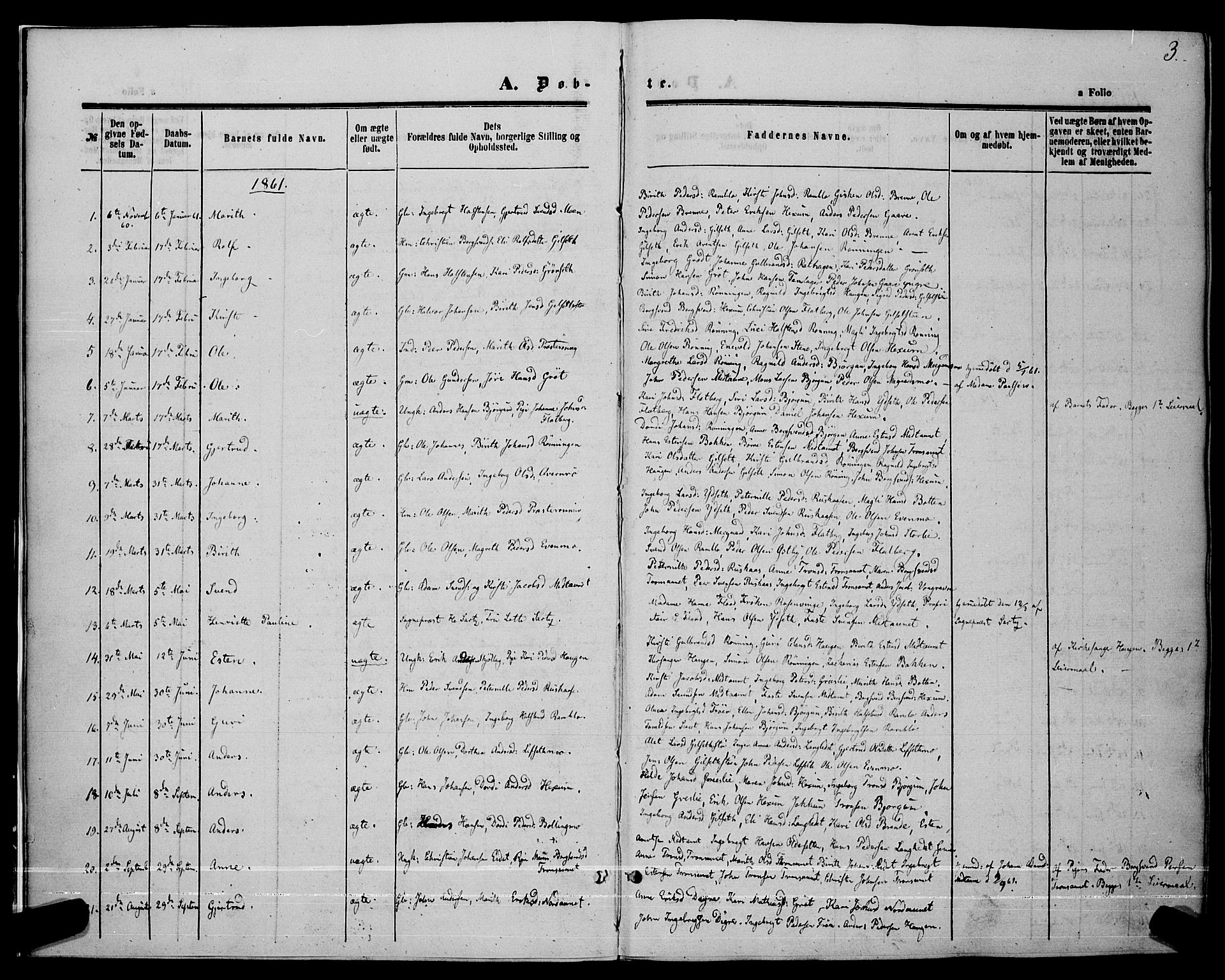 Ministerialprotokoller, klokkerbøker og fødselsregistre - Sør-Trøndelag, SAT/A-1456/685/L0966: Ministerialbok nr. 685A07 /1, 1860-1869, s. 3