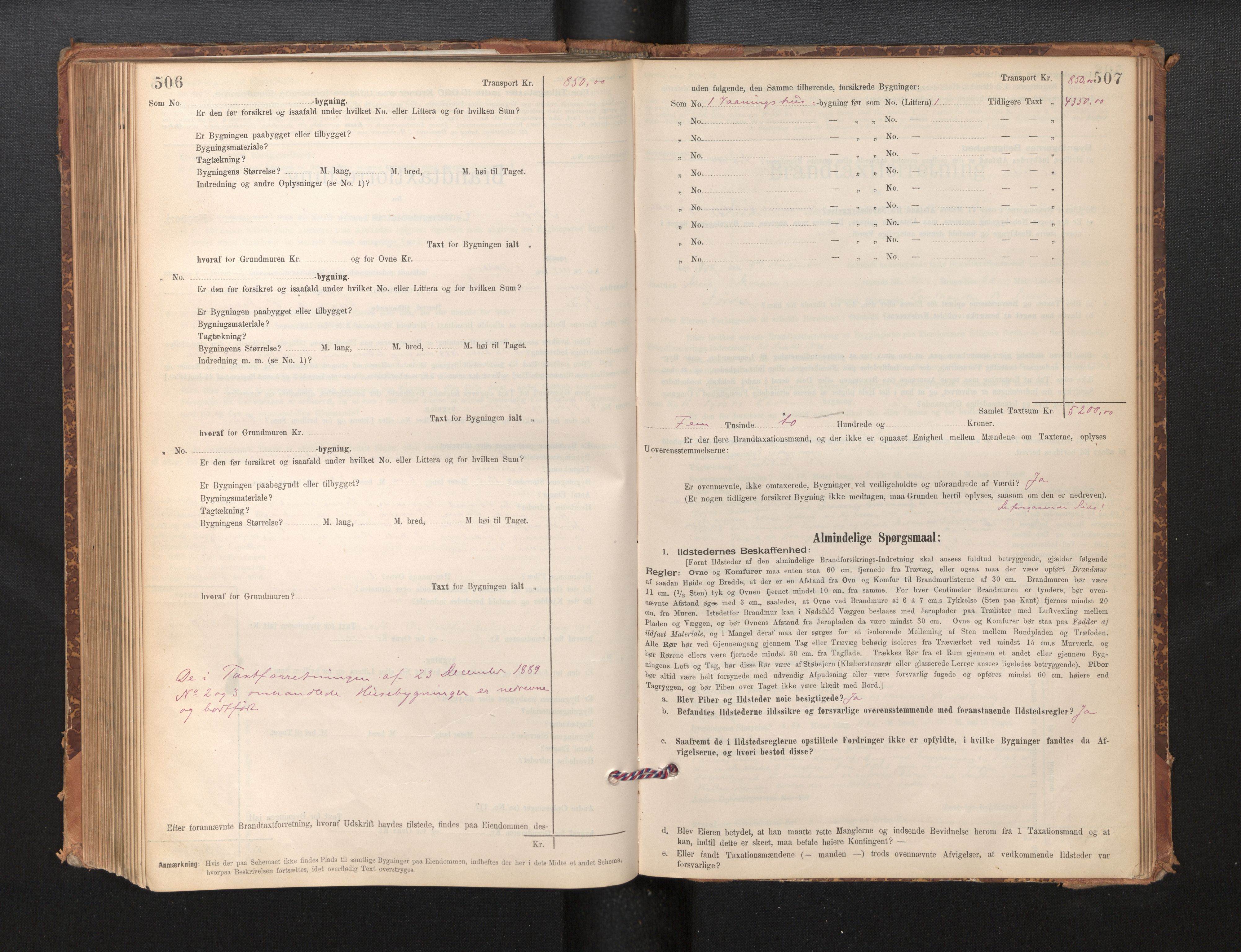 Lensmannen i Førde, AV/SAB-A-27401/0012/L0008: Branntakstprotokoll, skjematakst, 1895-1922, s. 506-507