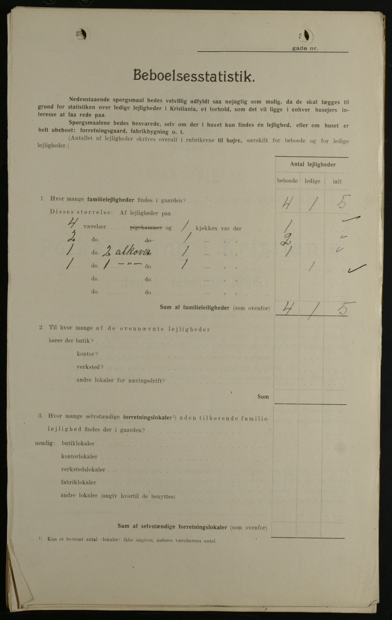 OBA, Kommunal folketelling 1.2.1908 for Kristiania kjøpstad, 1908, s. 66012