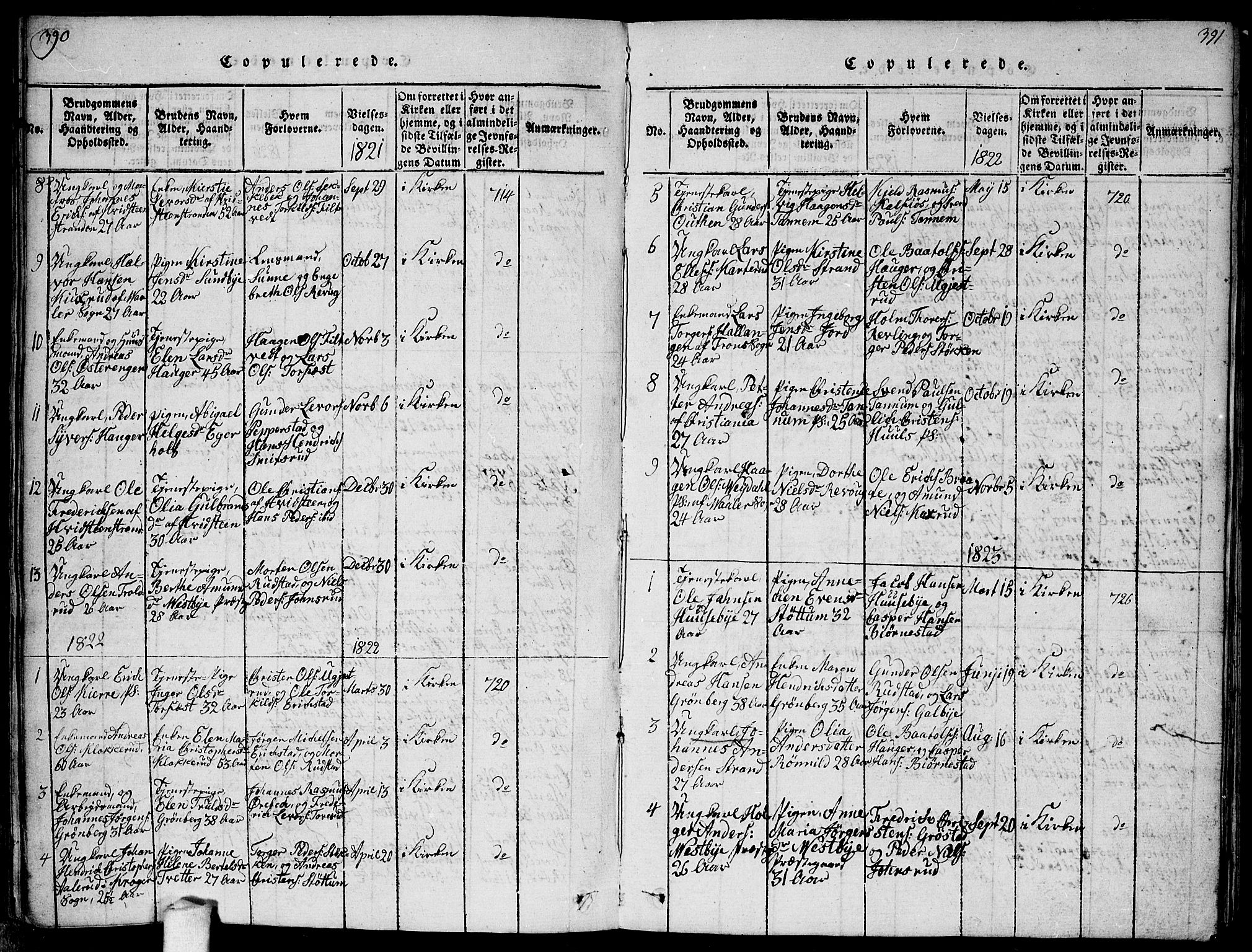 Vestby prestekontor Kirkebøker, AV/SAO-A-10893/F/Fa/L0005: Ministerialbok nr. I 5, 1814-1827, s. 390-391