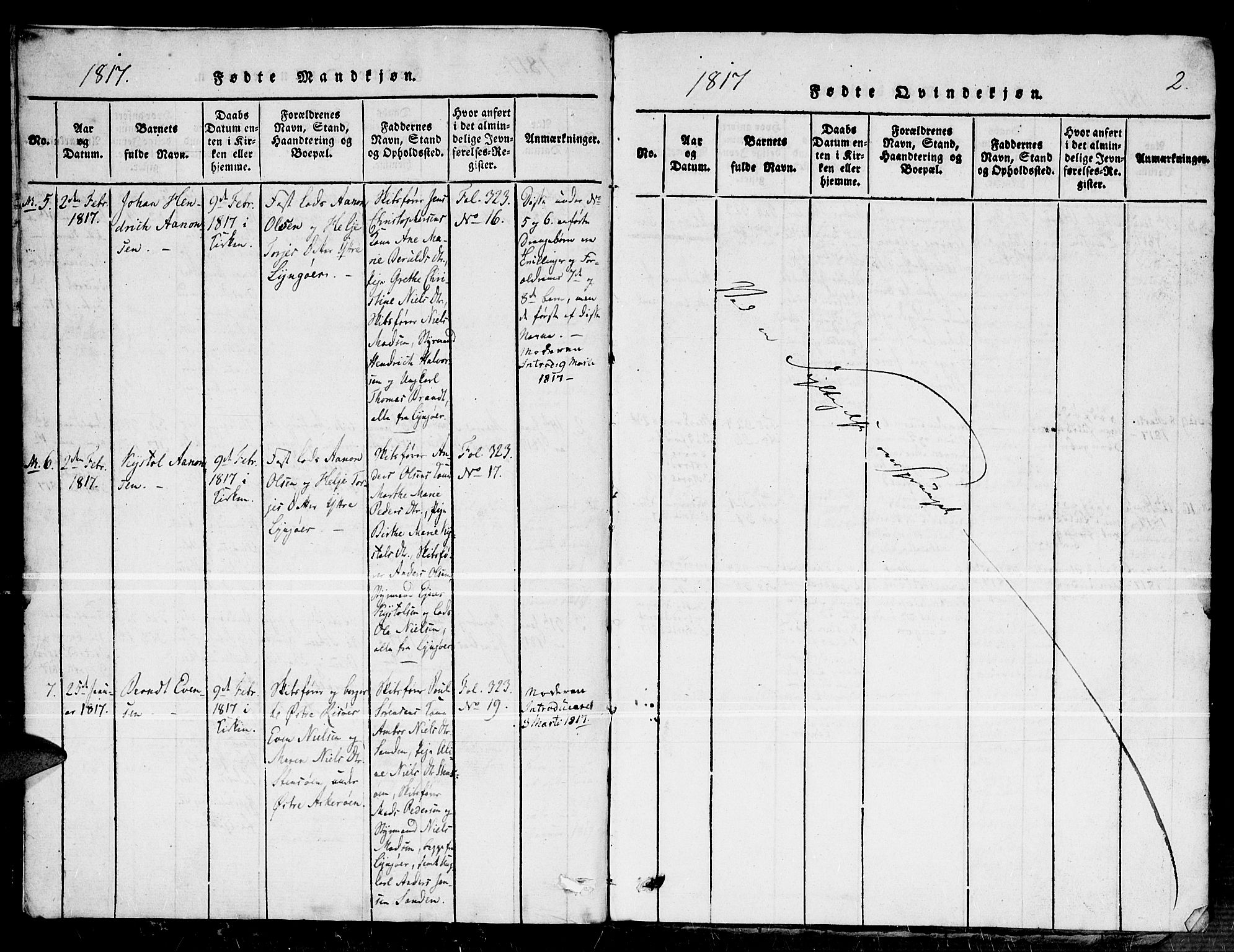 Dypvåg sokneprestkontor, AV/SAK-1111-0007/F/Fb/Fba/L0009: Klokkerbok nr. B 9, 1816-1842, s. 2