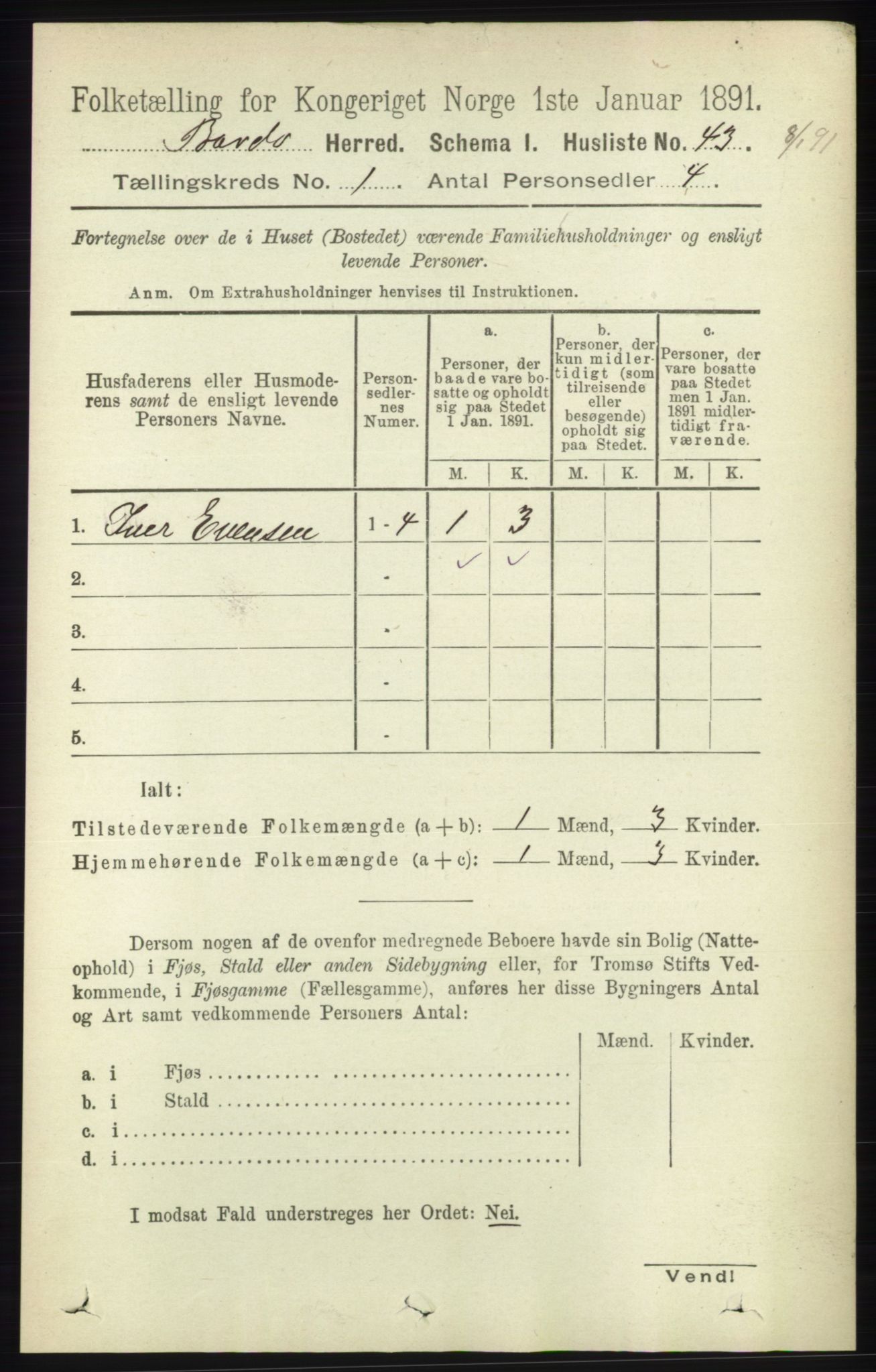 RA, Folketelling 1891 for 1922 Bardu herred, 1891, s. 51