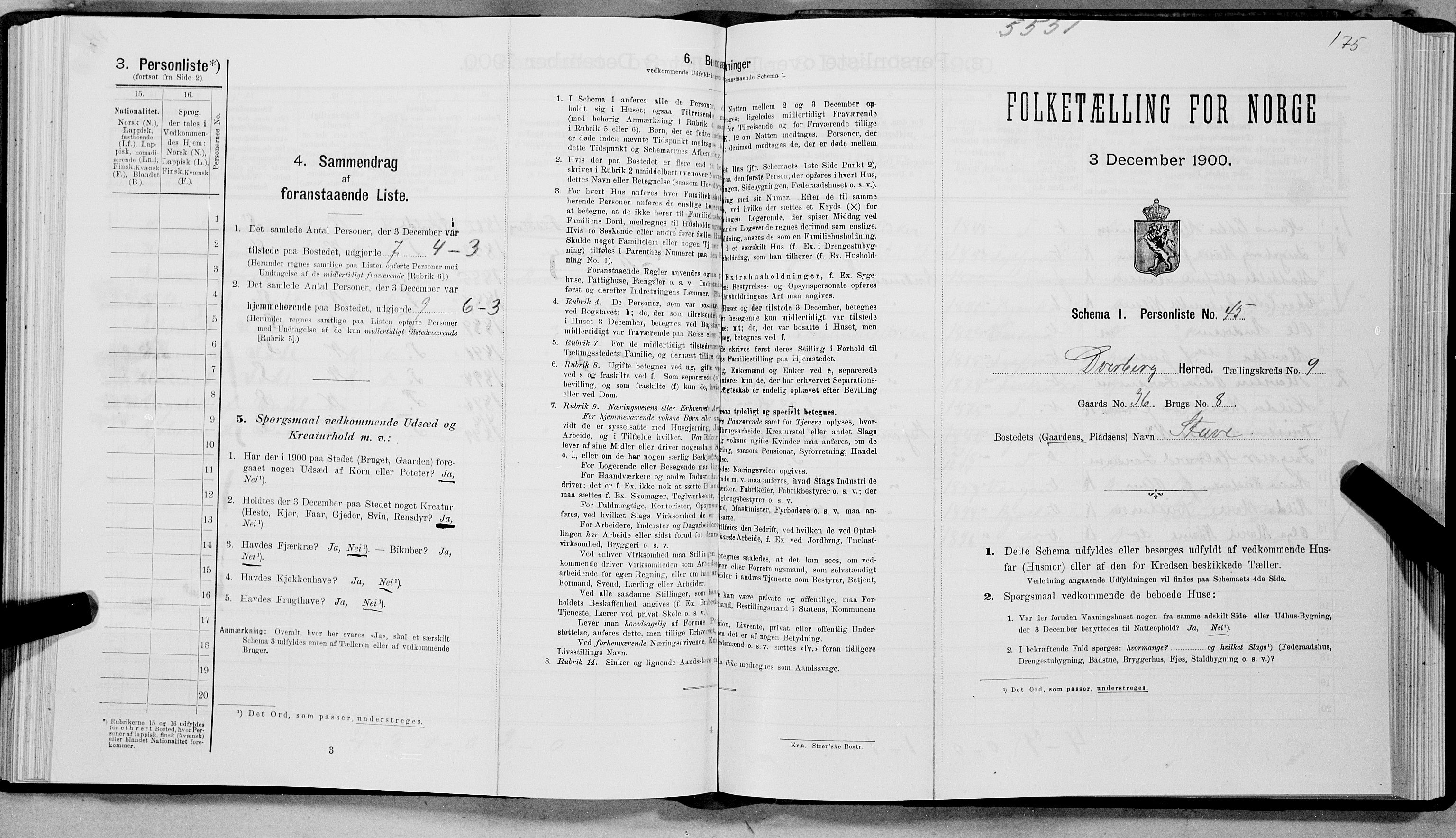 SAT, Folketelling 1900 for 1872 Dverberg herred, 1900, s. 849