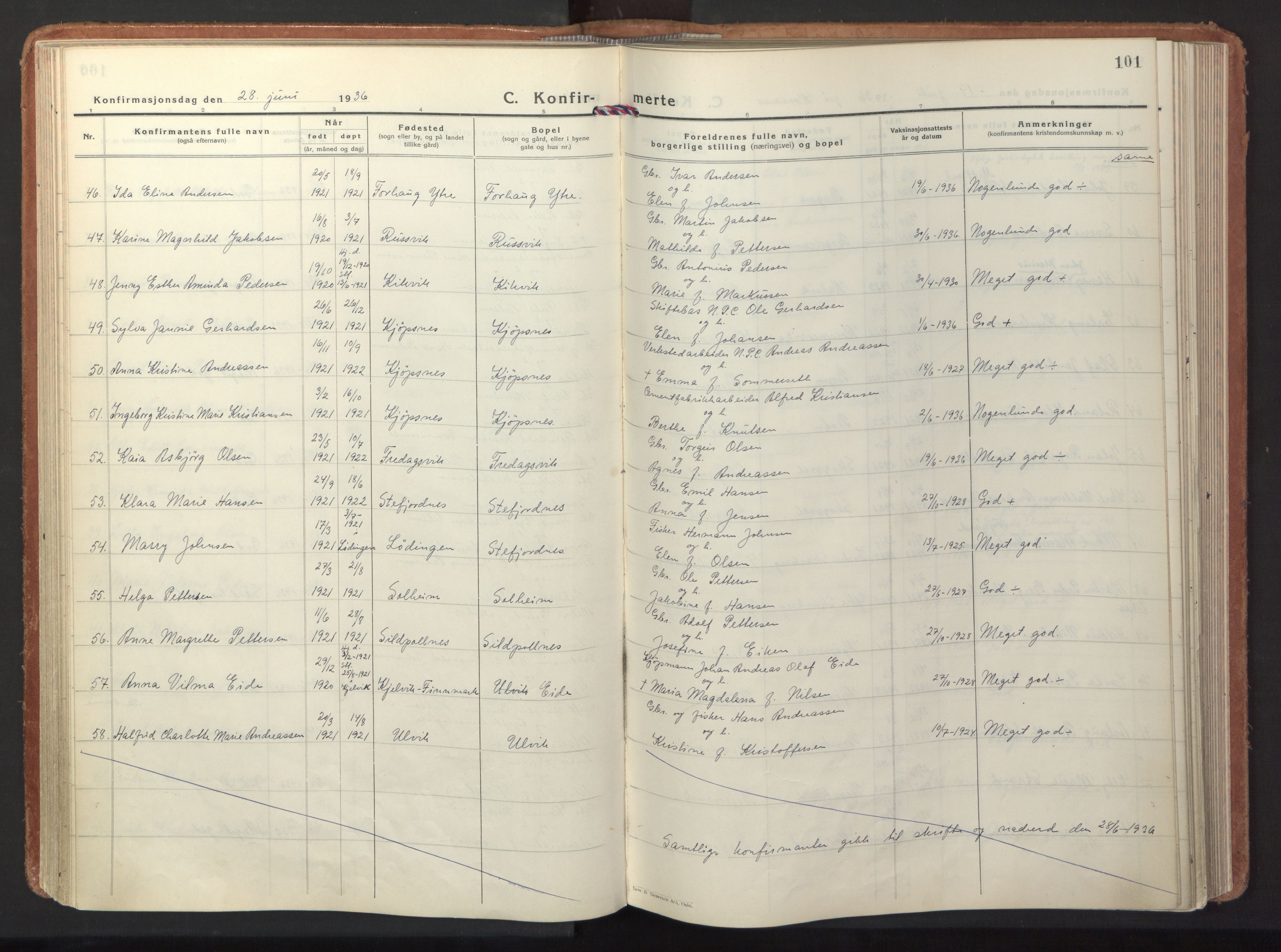 Ministerialprotokoller, klokkerbøker og fødselsregistre - Nordland, AV/SAT-A-1459/861/L0874: Ministerialbok nr. 861A09, 1932-1939, s. 101