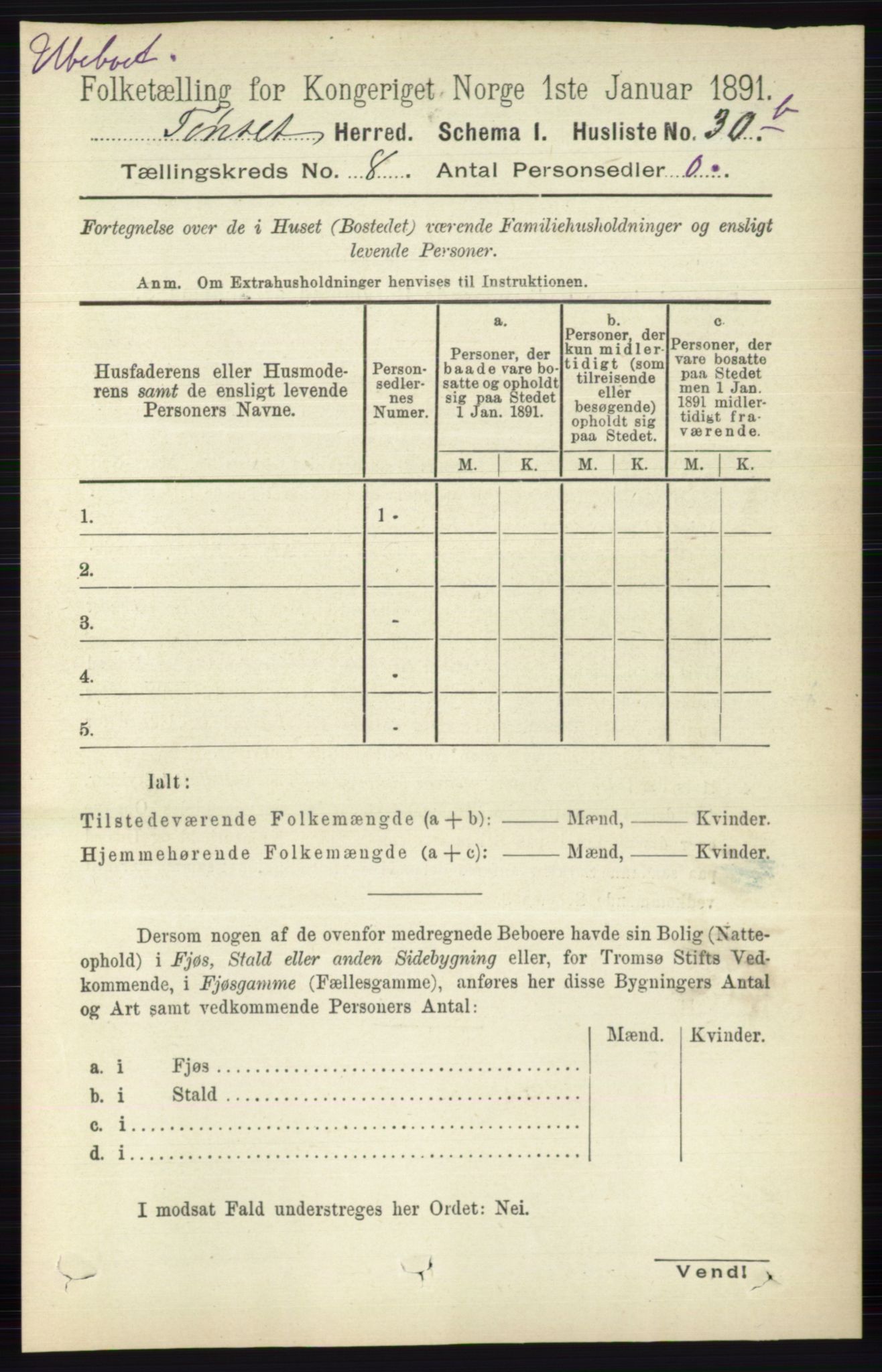 RA, Folketelling 1891 for 0437 Tynset herred, 1891, s. 2067