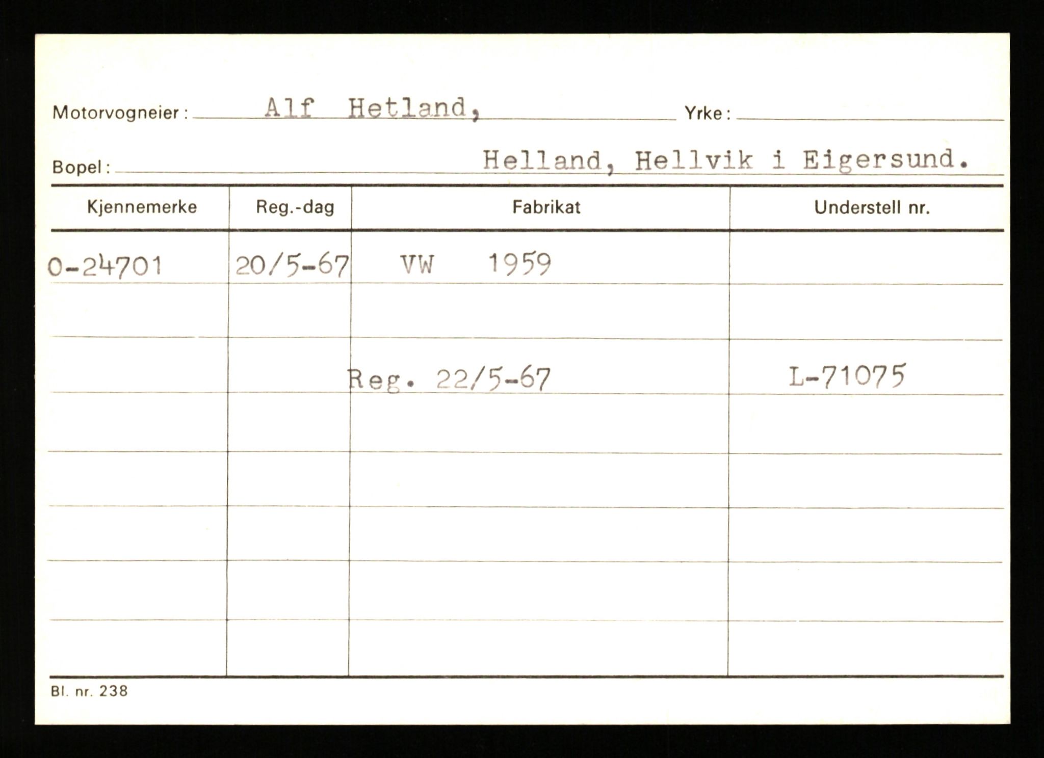 Stavanger trafikkstasjon, AV/SAST-A-101942/0/G/L0005: Registreringsnummer: 23000 - 34245, 1930-1971, s. 423