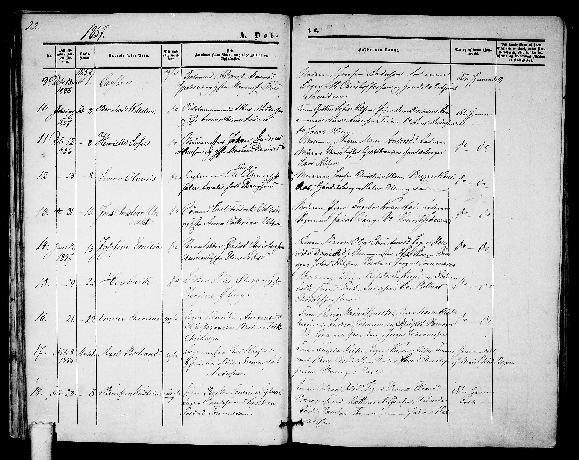 Tønsberg kirkebøker, AV/SAKO-A-330/G/Ga/L0003: Klokkerbok nr. 3, 1855-1864, s. 22