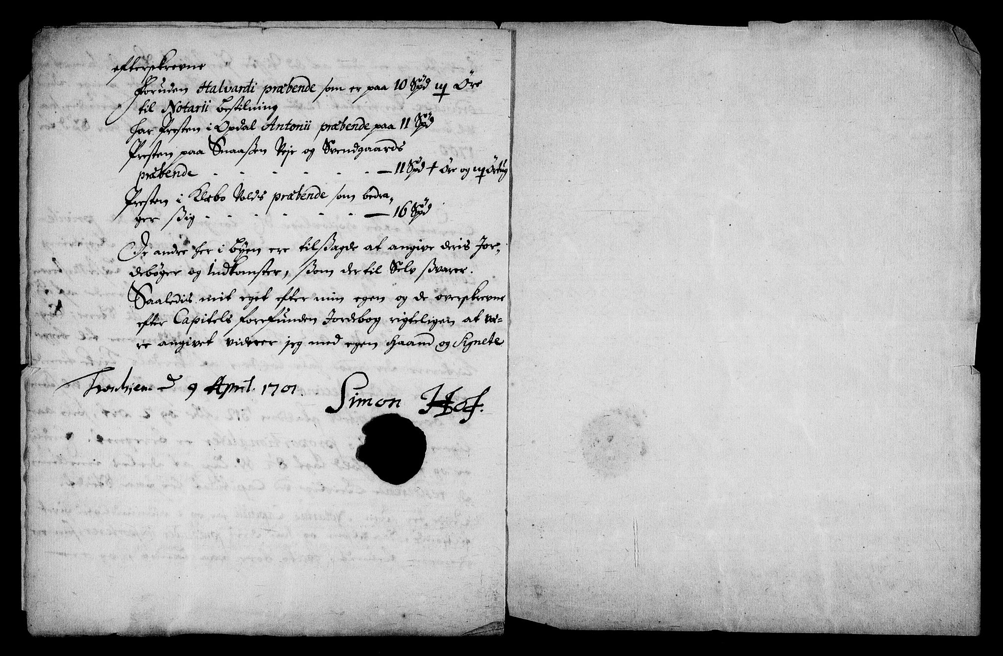 Rentekammeret inntil 1814, Realistisk ordnet avdeling, AV/RA-EA-4070/Fc/Fca/L0004/0006: [Ca IV]  Trondheim stift / Lektors  jordebok, 1701