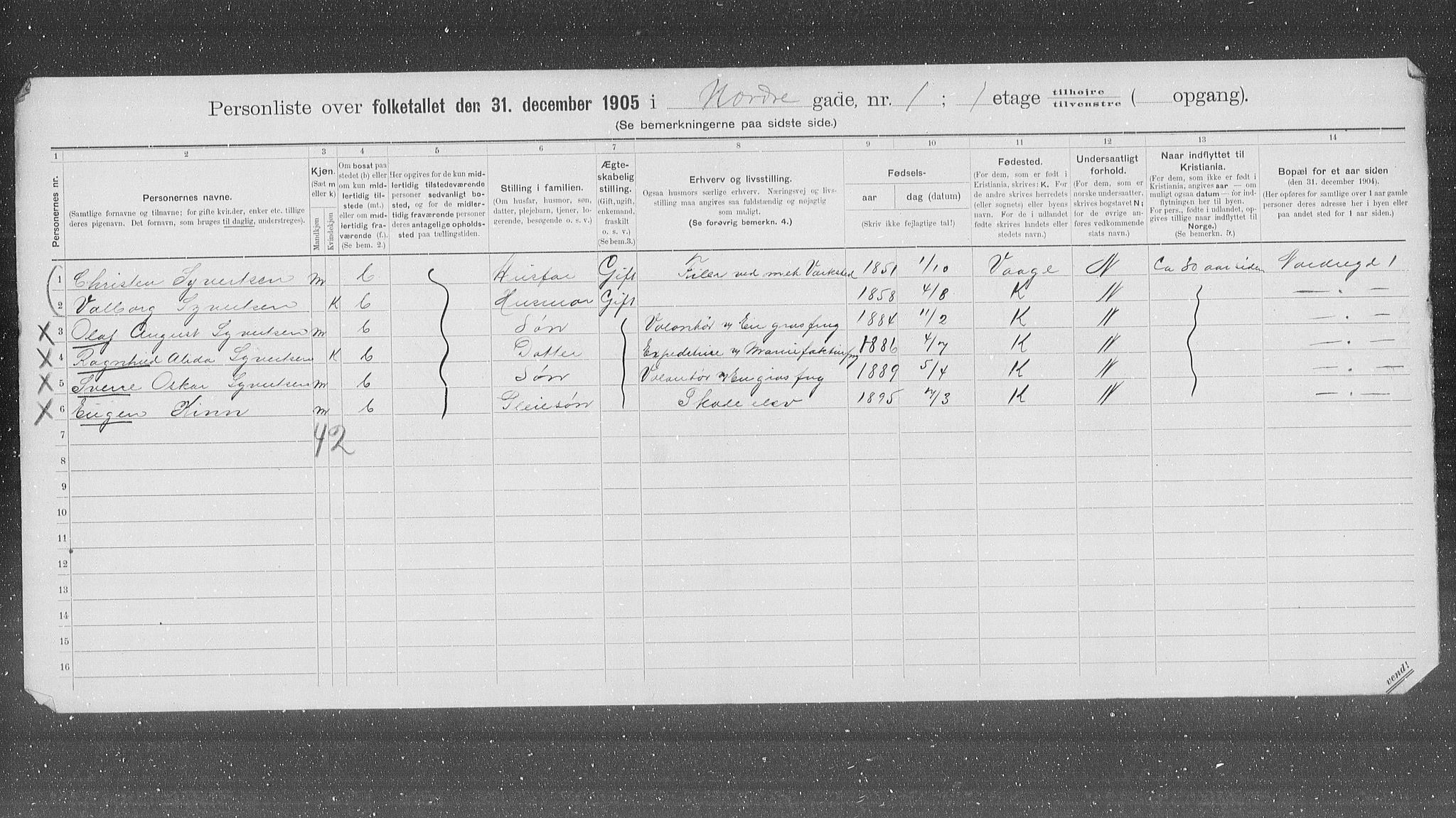 OBA, Kommunal folketelling 31.12.1905 for Kristiania kjøpstad, 1905, s. 38438