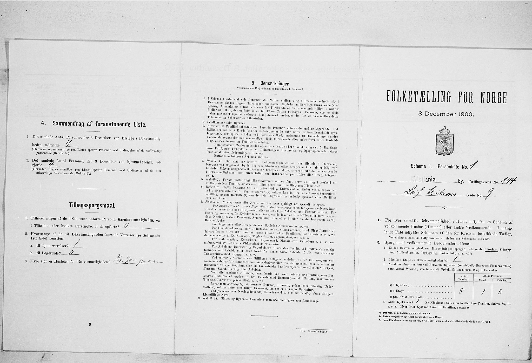 SAO, Folketelling 1900 for 0301 Kristiania kjøpstad, 1900, s. 52222