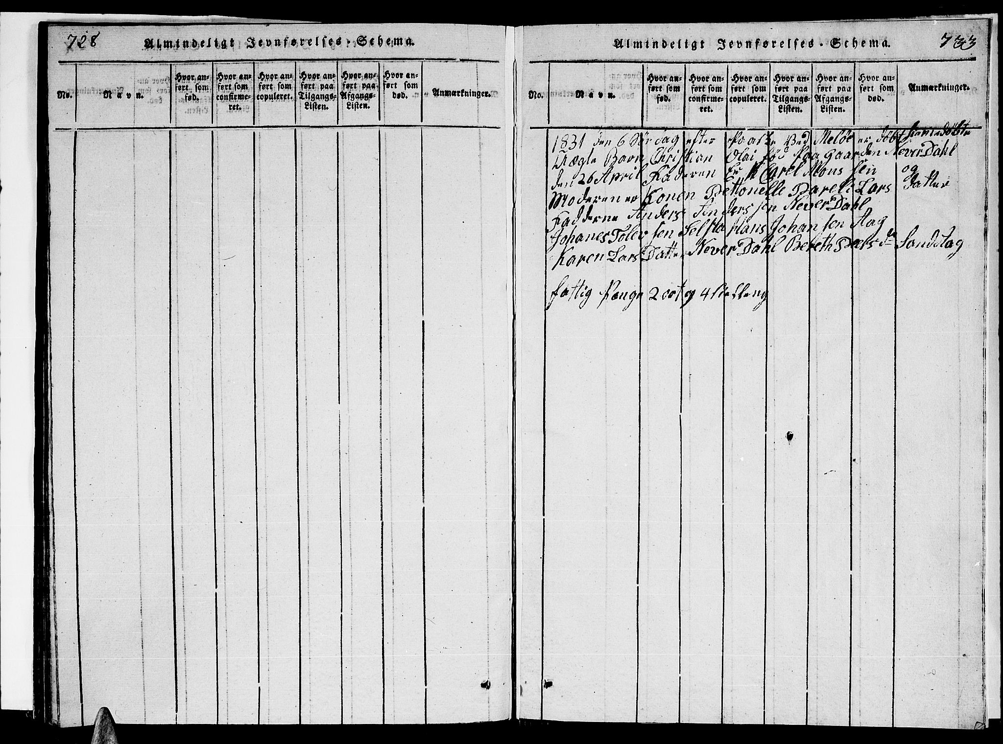 Ministerialprotokoller, klokkerbøker og fødselsregistre - Nordland, SAT/A-1459/841/L0616: Klokkerbok nr. 841C01 /1, 1820-1832, s. 728-733