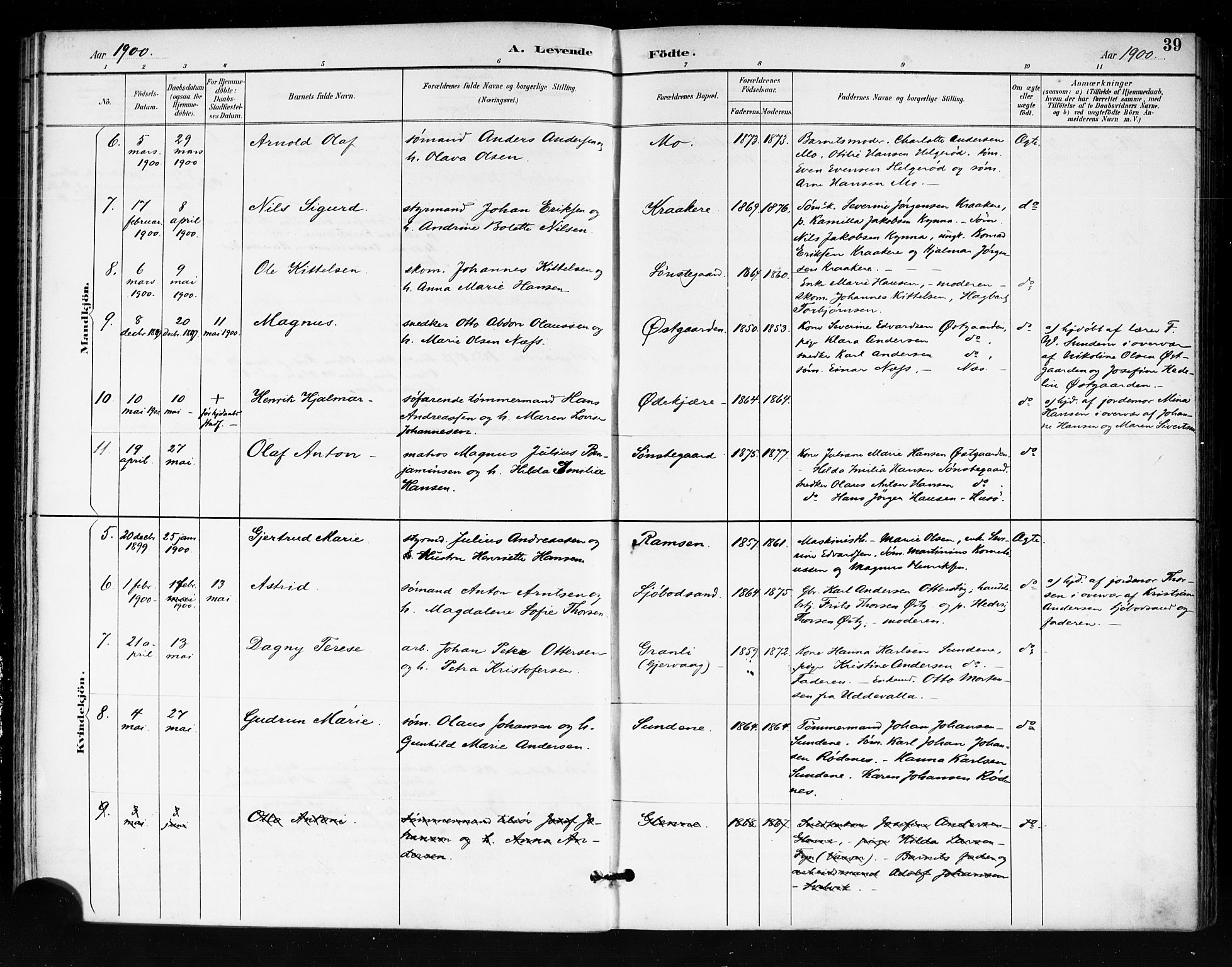 Tjøme kirkebøker, AV/SAKO-A-328/F/Fa/L0003: Ministerialbok nr. I 3, 1891-1900, s. 39