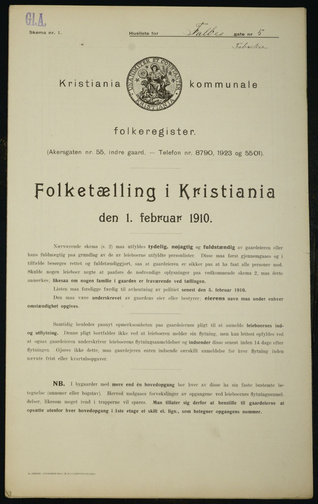 OBA, Kommunal folketelling 1.2.1910 for Kristiania, 1910, s. 21798