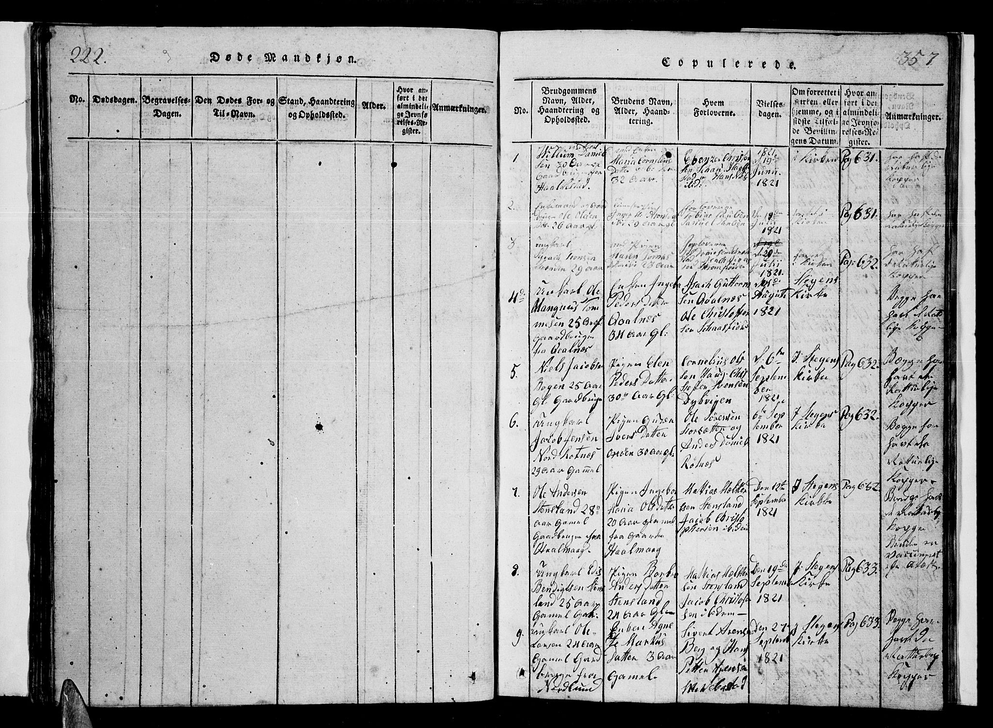 Ministerialprotokoller, klokkerbøker og fødselsregistre - Nordland, AV/SAT-A-1459/855/L0812: Klokkerbok nr. 855C01, 1821-1838, s. 356-357