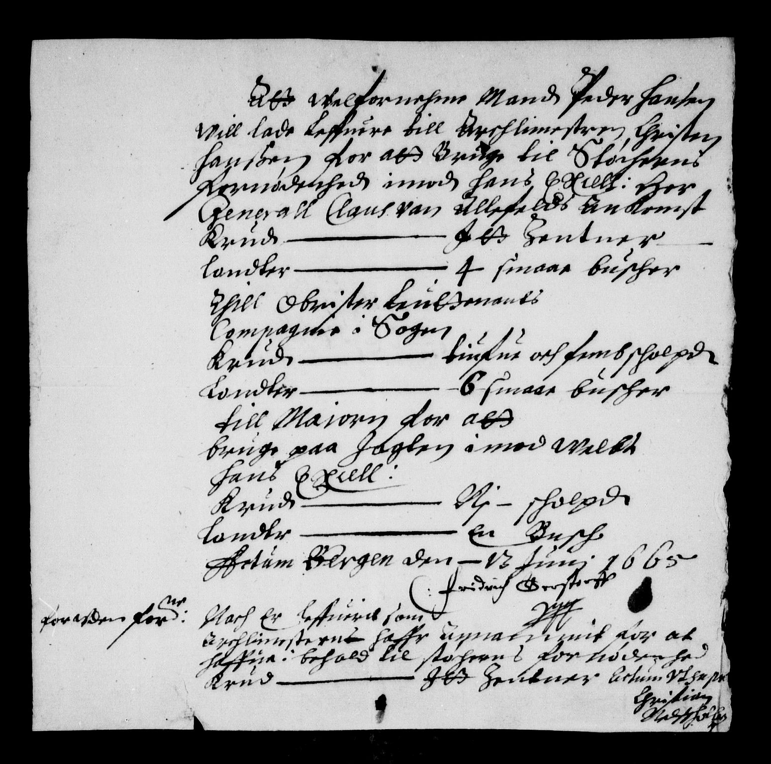 Rentekammeret inntil 1814, Reviderte regnskaper, Stiftamtstueregnskaper, Bergen stiftamt, AV/RA-EA-6043/R/Rc/L0019: Bergen stiftamt, 1665-1666