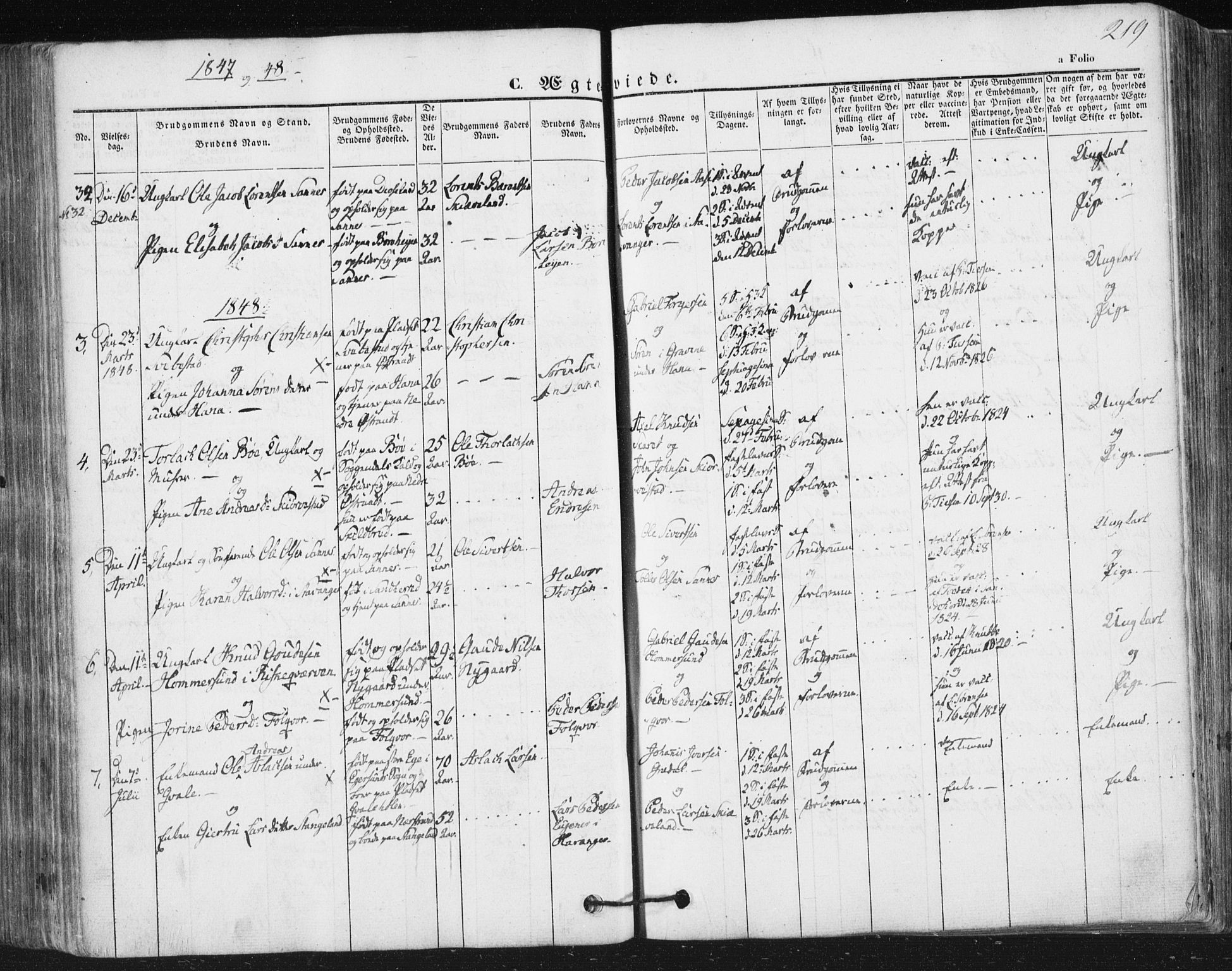 Høyland sokneprestkontor, AV/SAST-A-101799/001/30BA/L0008: Ministerialbok nr. A 8, 1841-1856, s. 219