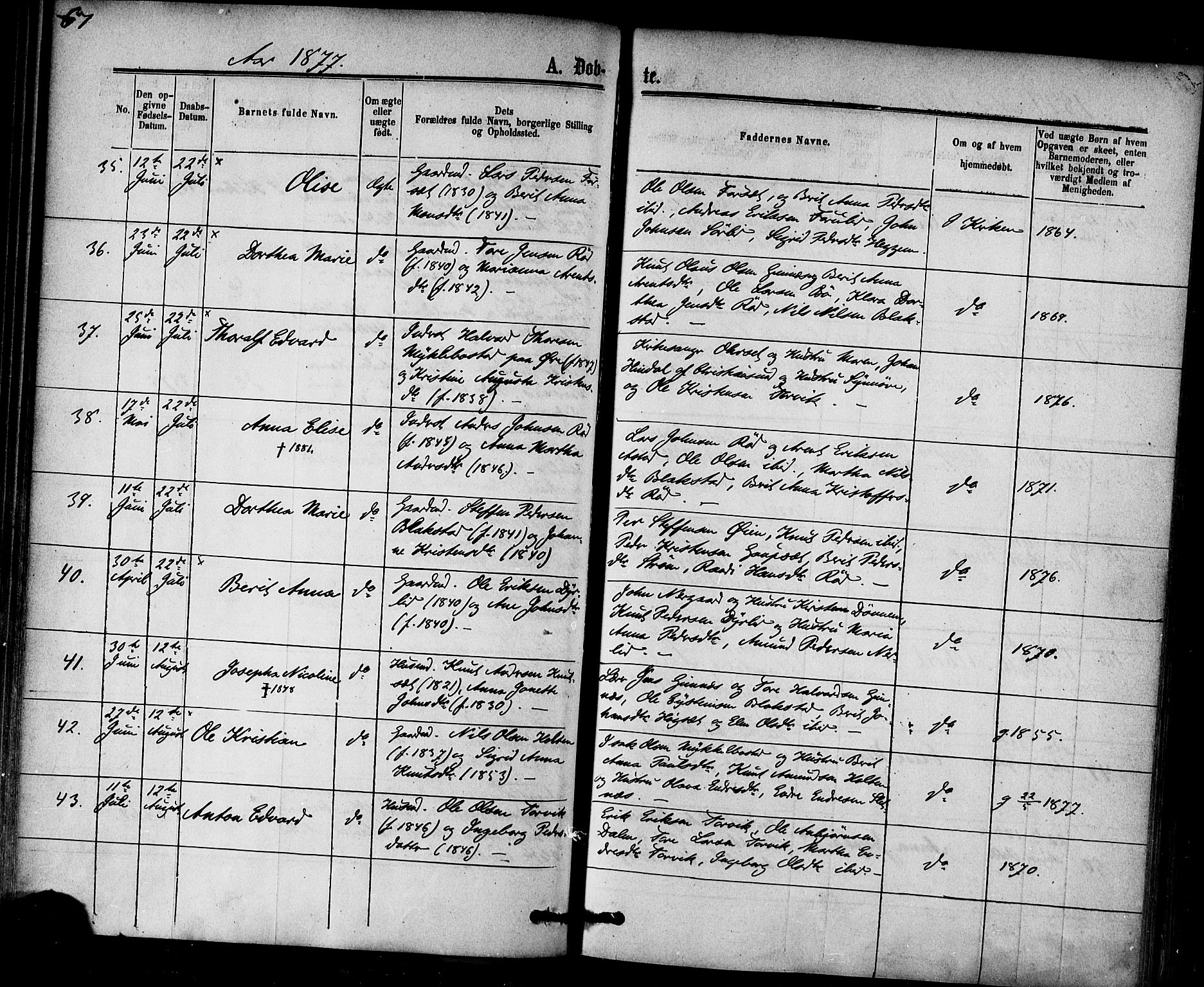 Ministerialprotokoller, klokkerbøker og fødselsregistre - Møre og Romsdal, AV/SAT-A-1454/584/L0966: Ministerialbok nr. 584A06, 1869-1878, s. 67